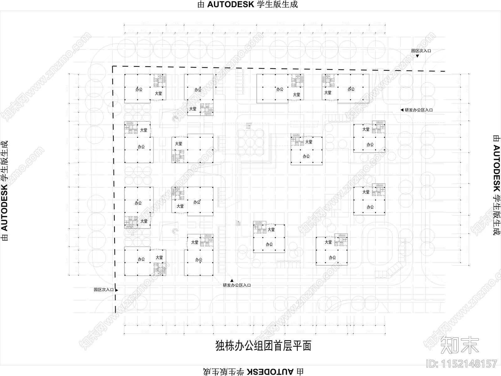 盐城智能终端产业园建筑平面图cad施工图下载【ID:1152148157】