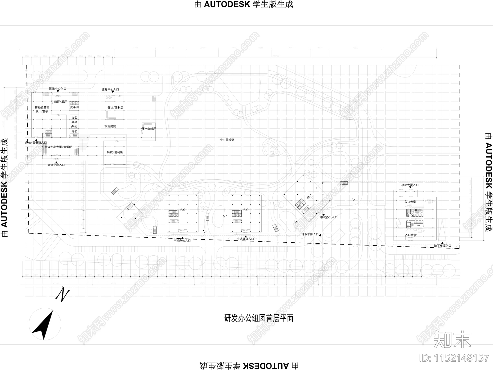 盐城智能终端产业园建筑平面图cad施工图下载【ID:1152148157】