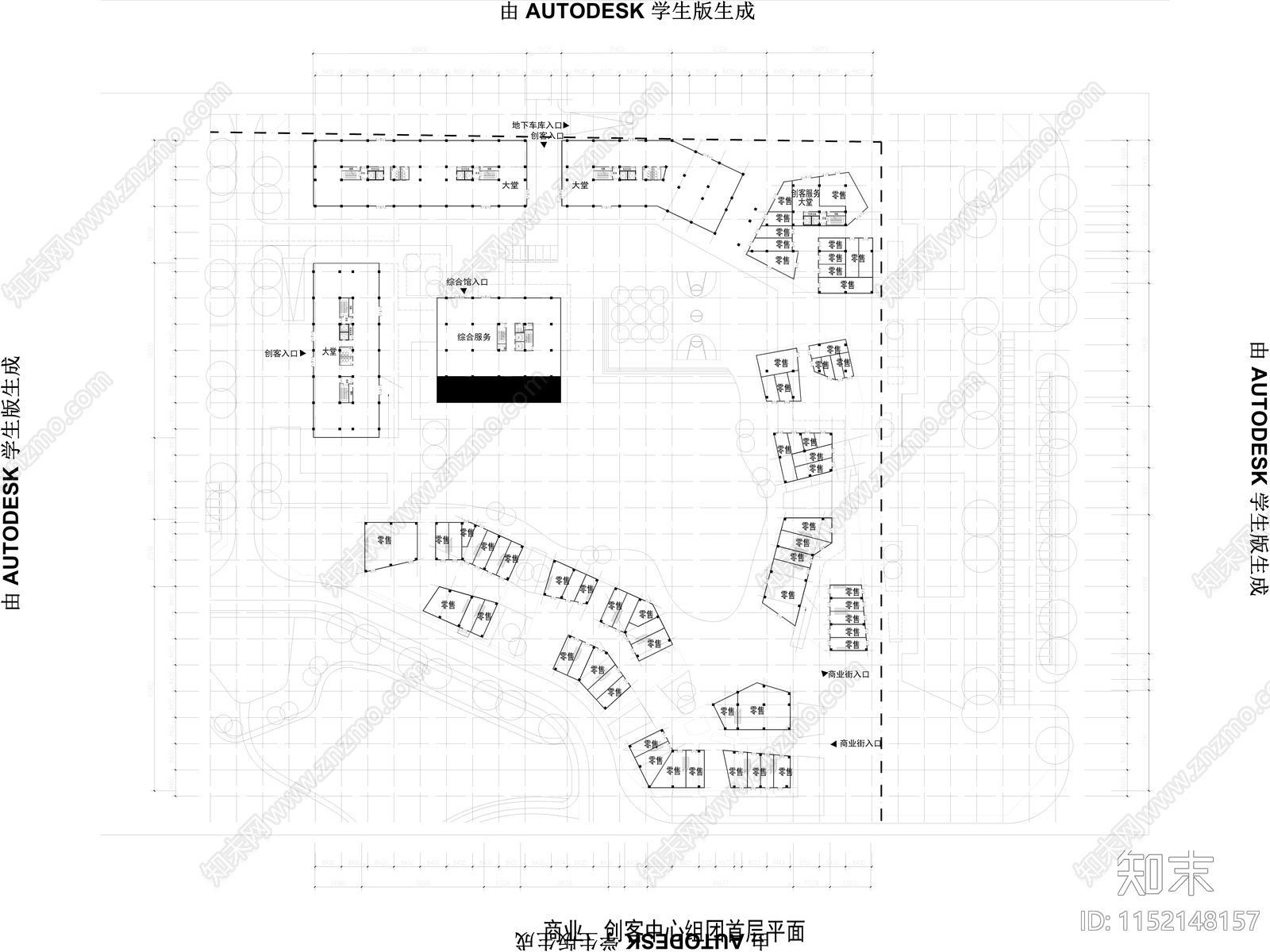 盐城智能终端产业园建筑平面图cad施工图下载【ID:1152148157】