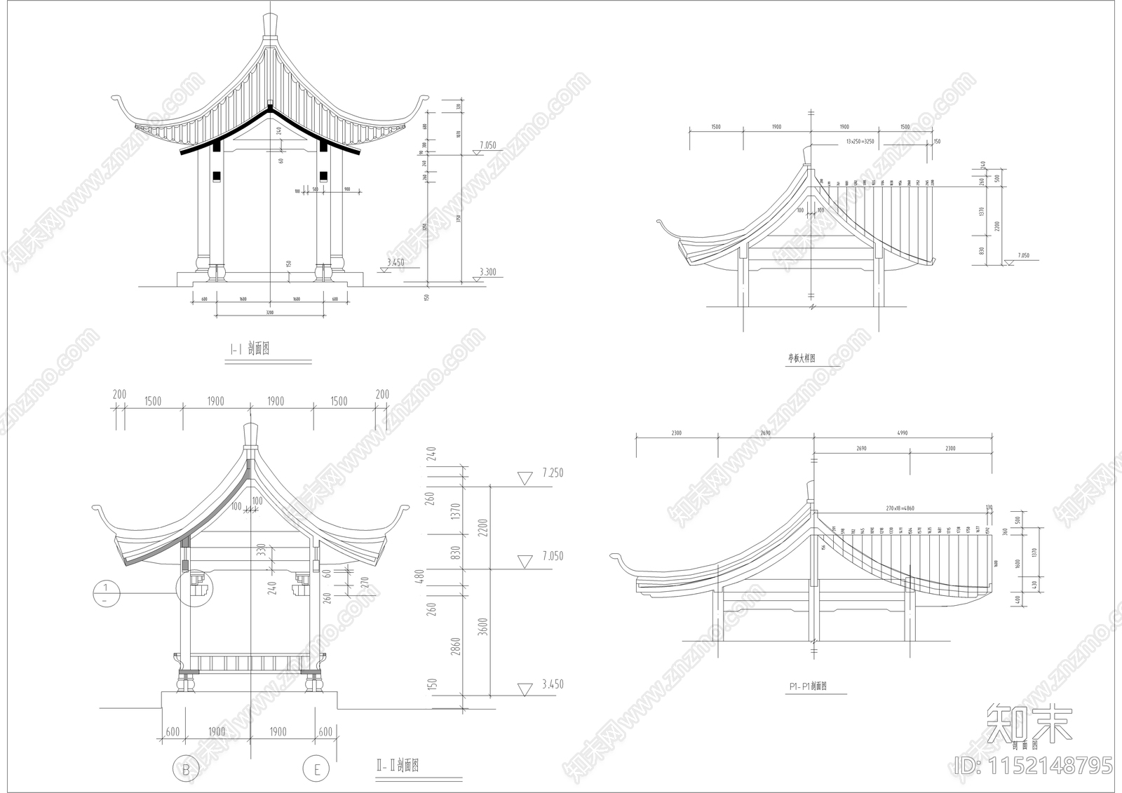 亭子详图cad施工图下载【ID:1152148795】