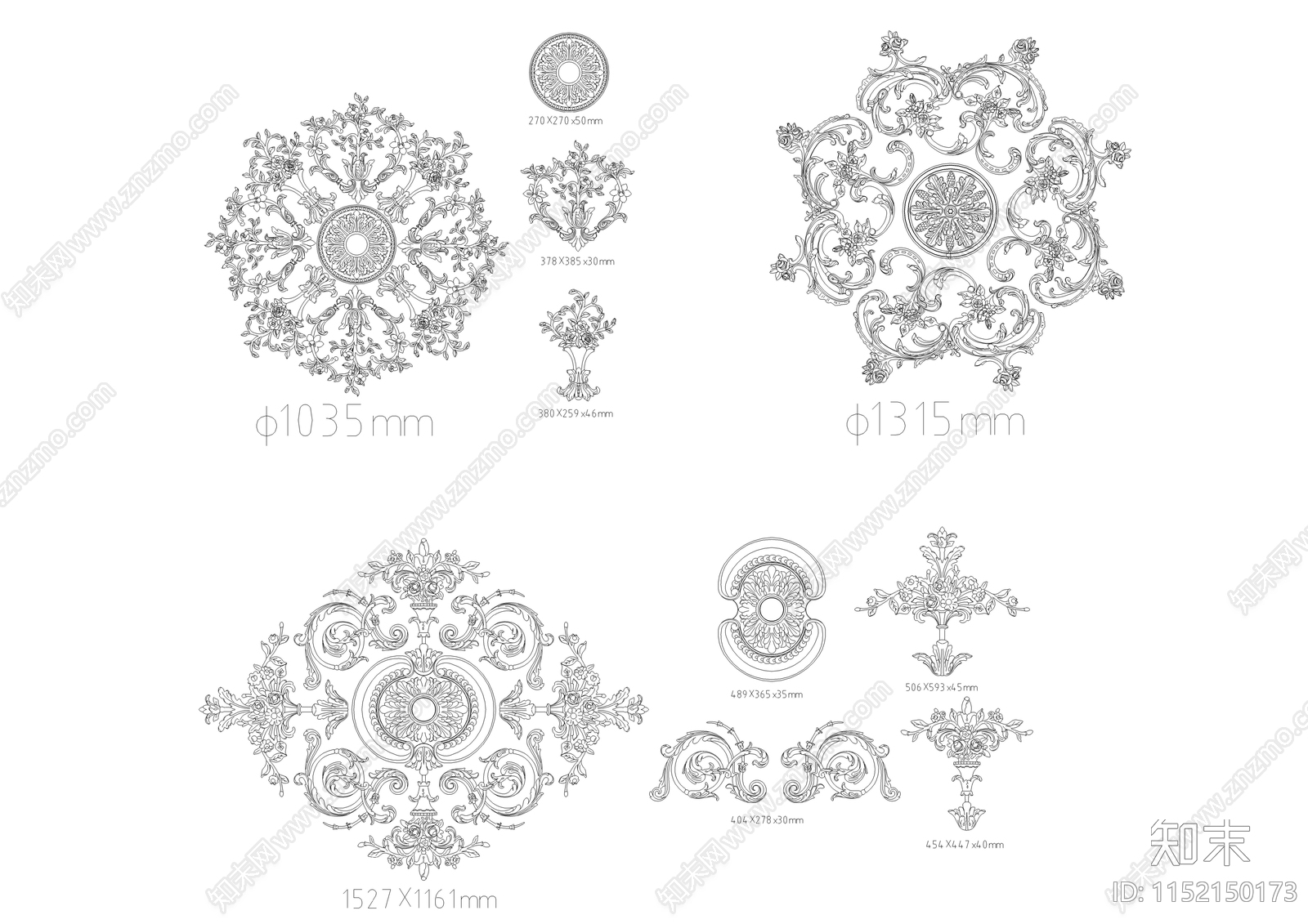 法式拼花图库施工图下载【ID:1152150173】