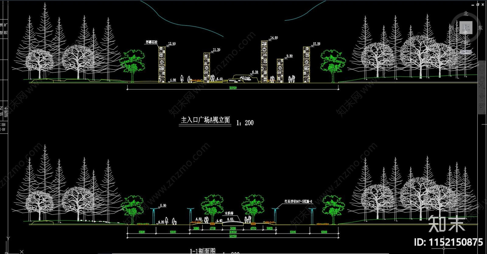 公园景观cad施工图下载【ID:1152150875】