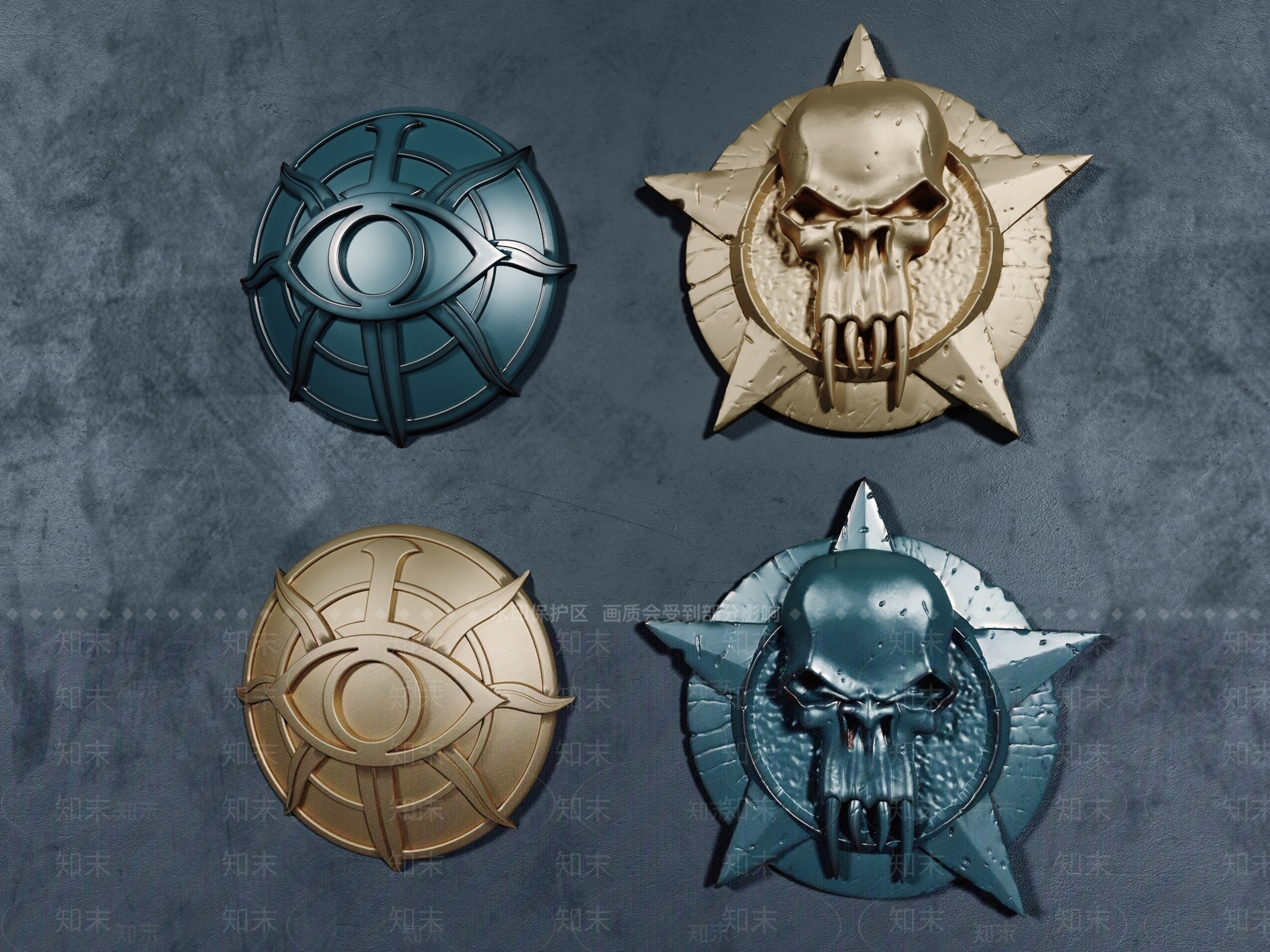 现代骷髅头挂件3D模型下载【ID:1152154064】