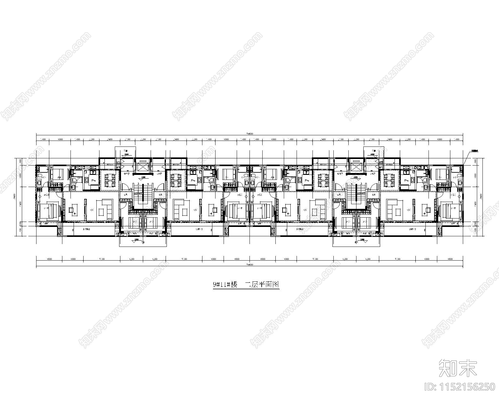 大平层平面图cad施工图下载【ID:1152156250】