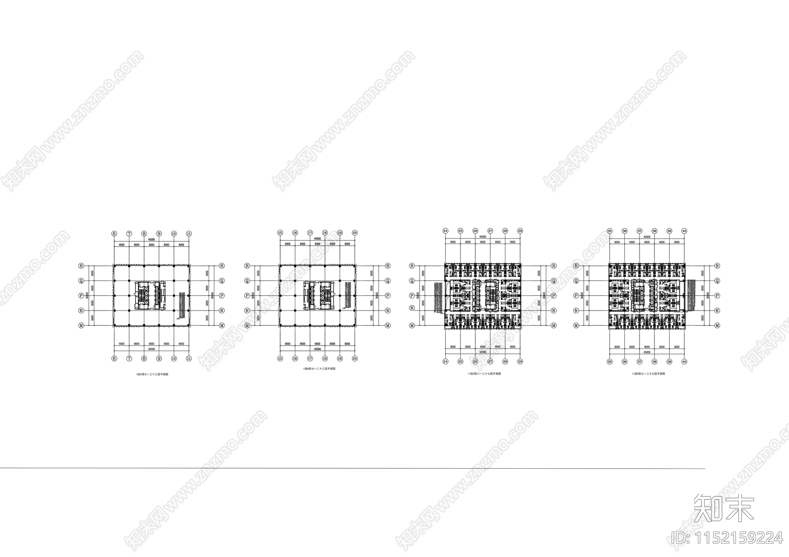 超高层带中庭商业综合楼建筑cad施工图下载【ID:1152159224】