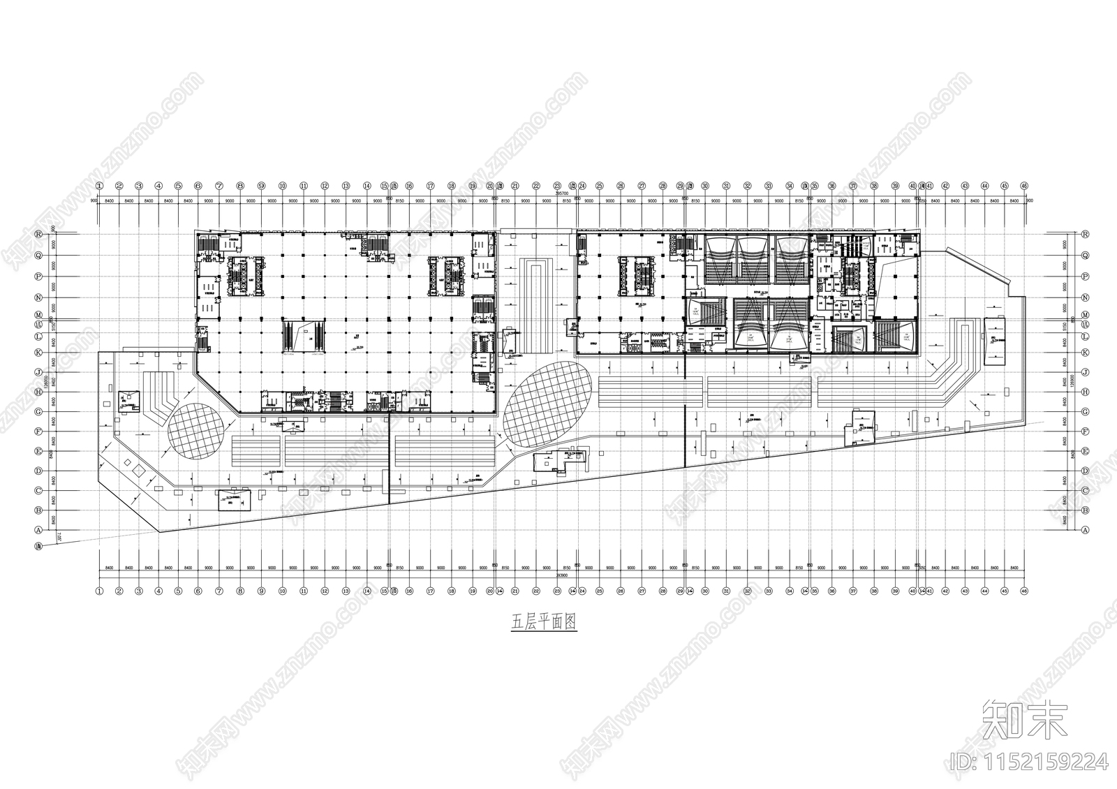 超高层带中庭商业综合楼建筑cad施工图下载【ID:1152159224】