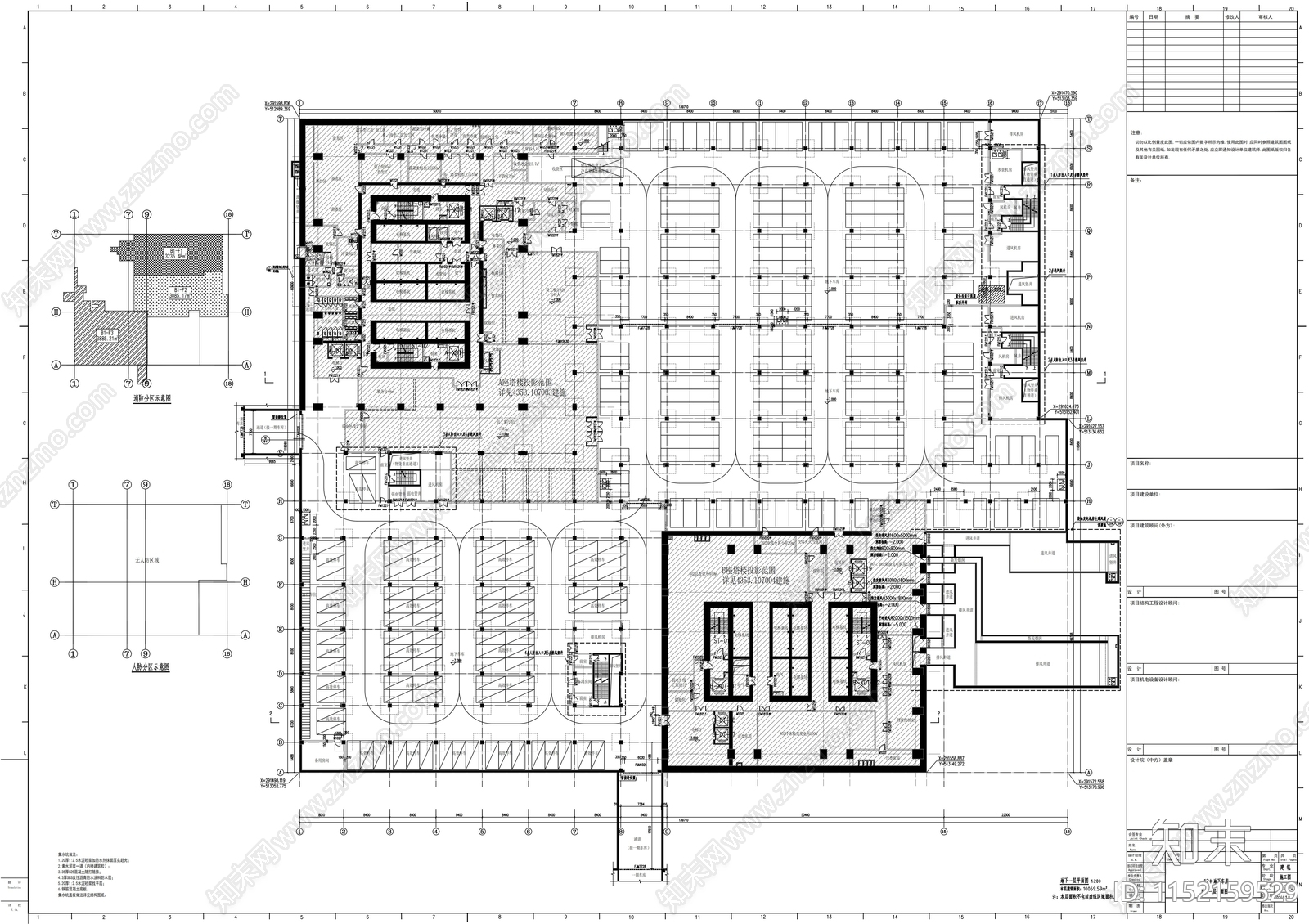 地下车库cad施工图下载【ID:1152159529】