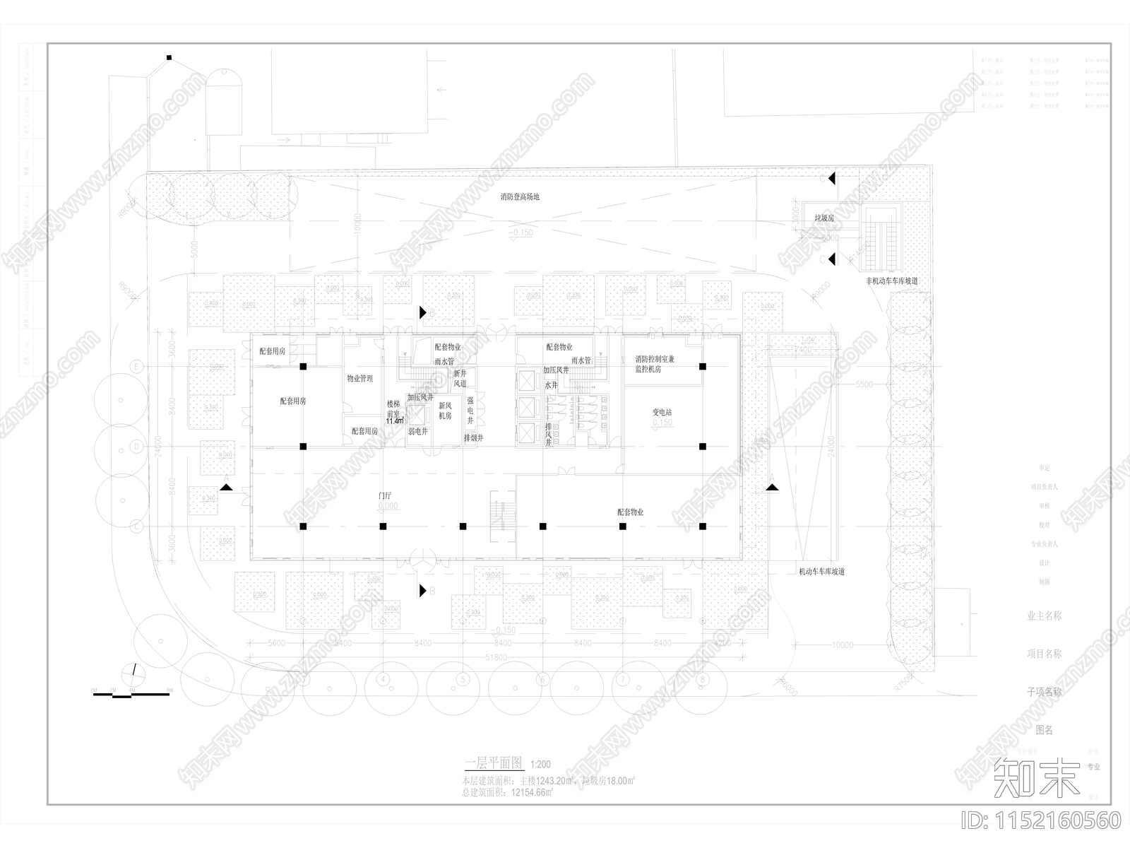 桂谷大楼建筑cad施工图下载【ID:1152160560】