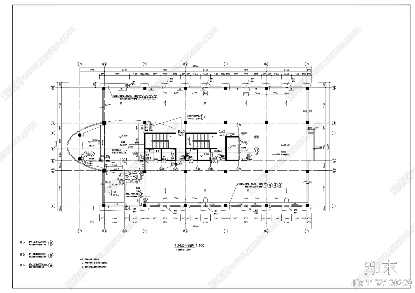 二十四层综合商务大厦建筑cad施工图下载【ID:1152160209】