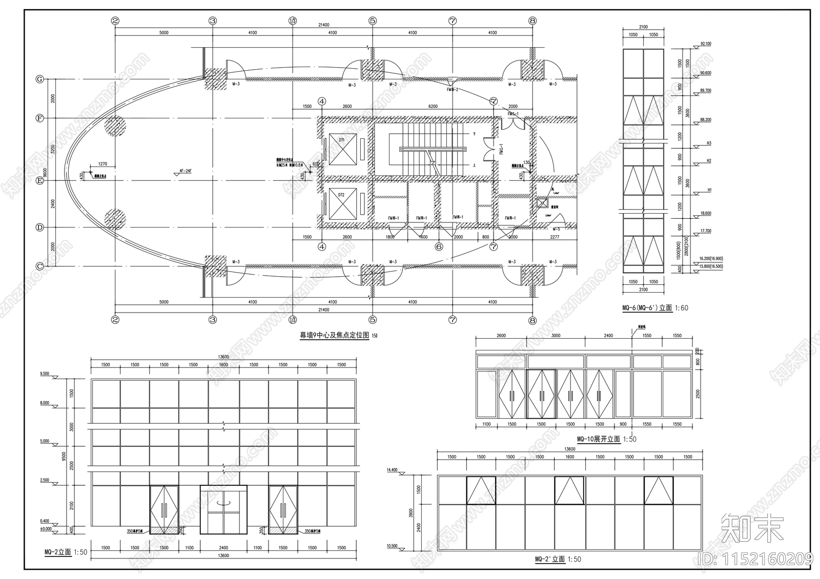 二十四层综合商务大厦建筑cad施工图下载【ID:1152160209】