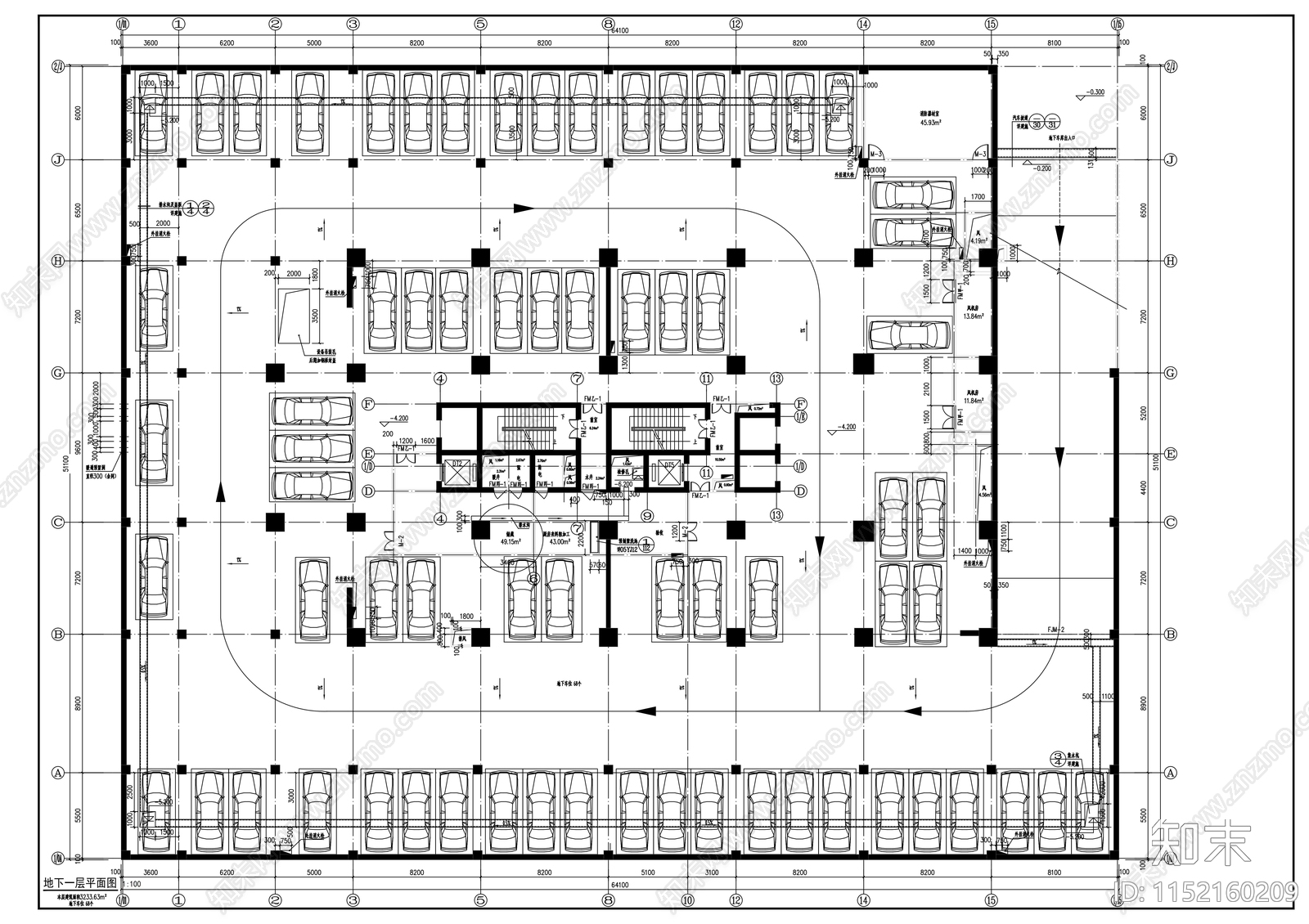 二十四层综合商务大厦建筑cad施工图下载【ID:1152160209】