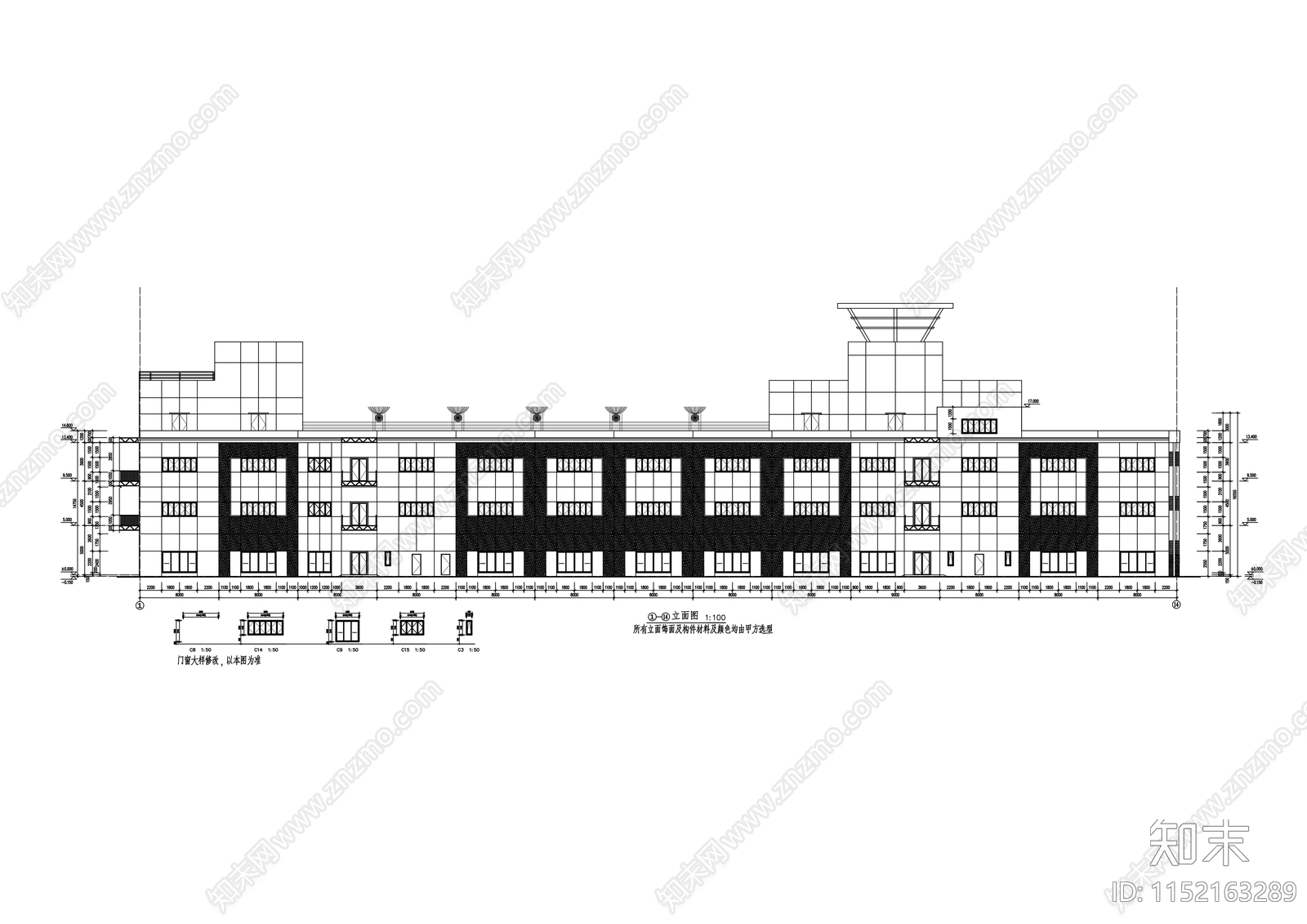 工业开发区研发展示中心配套商业建筑cad施工图下载【ID:1152163289】