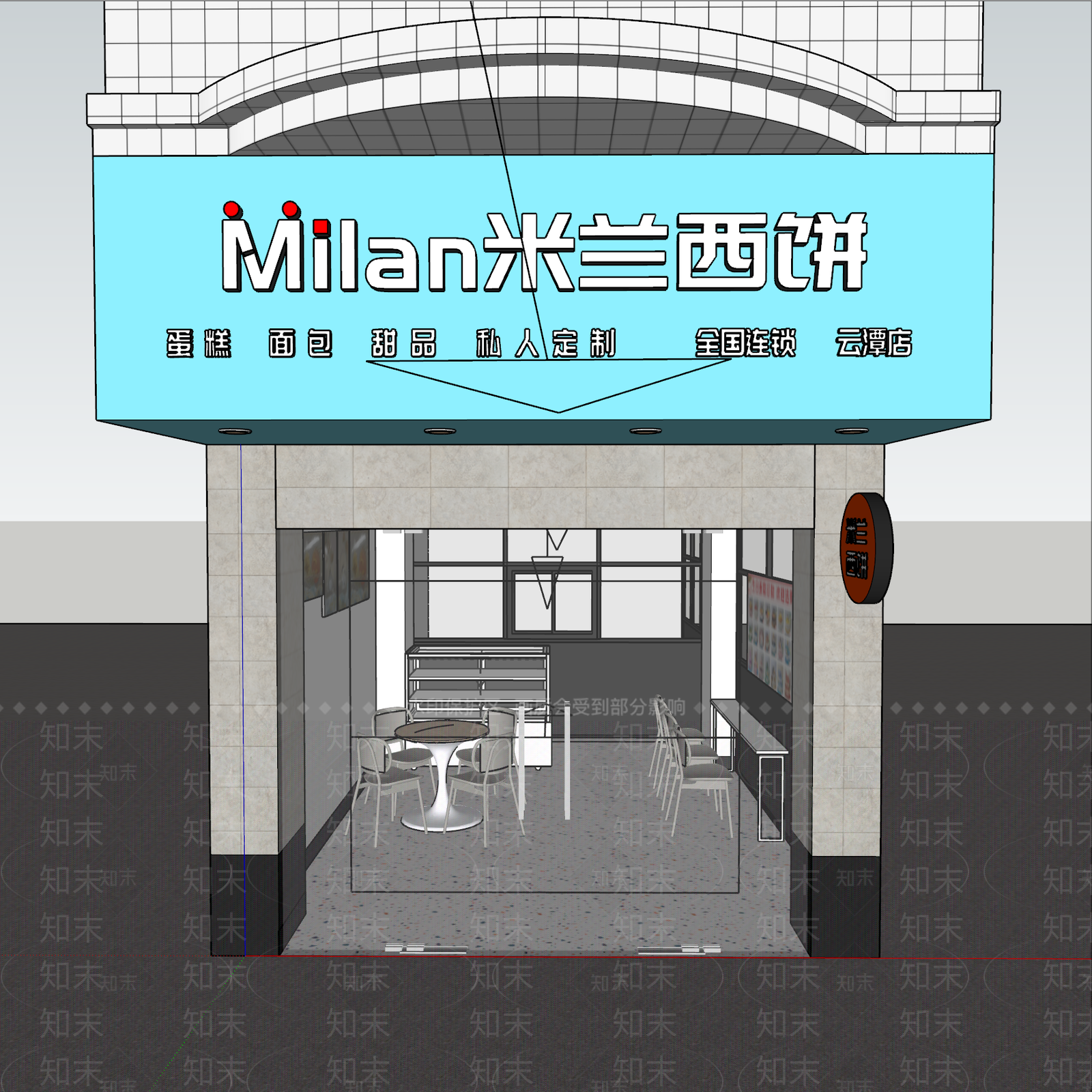 现代蛋糕店SU模型下载【ID:1152163382】