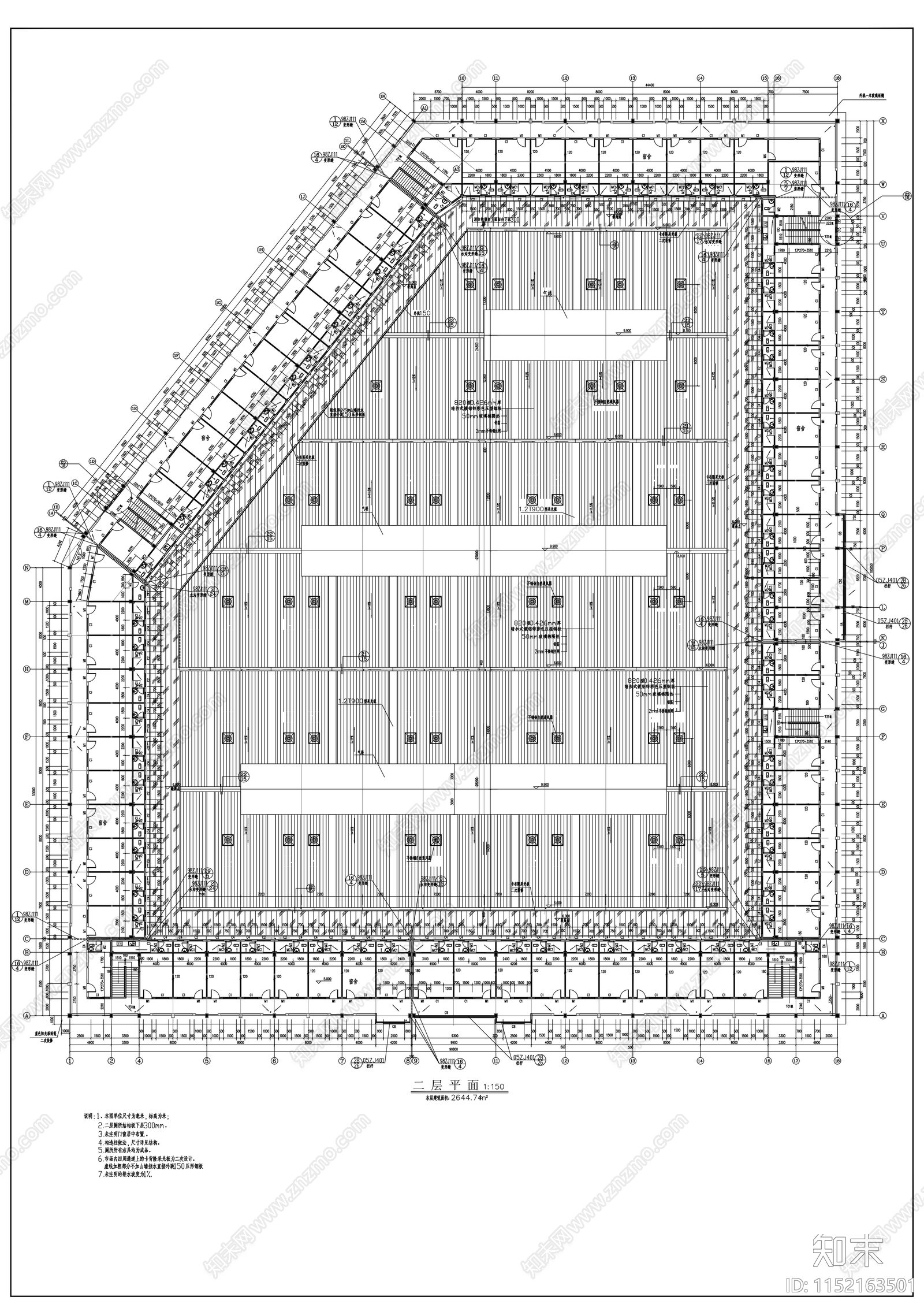 经济联合社农贸市场建筑cad施工图下载【ID:1152163501】