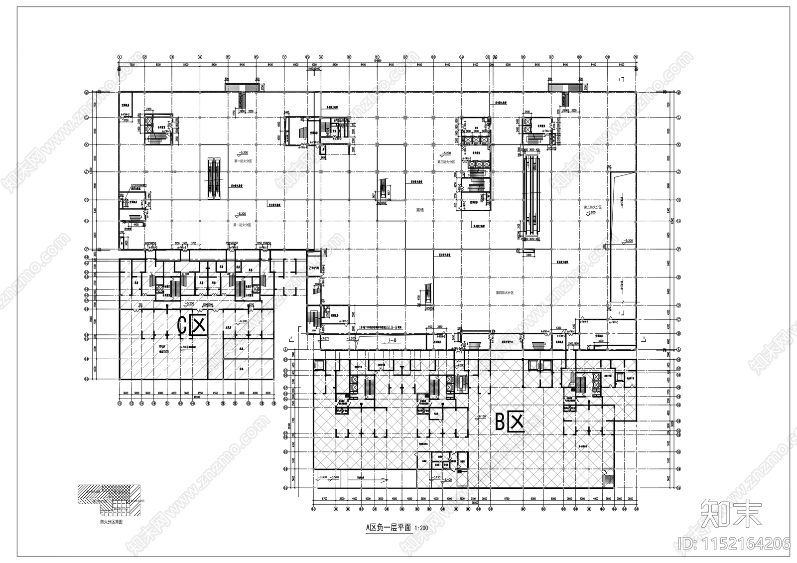 商业综合楼建筑cad施工图下载【ID:1152164206】