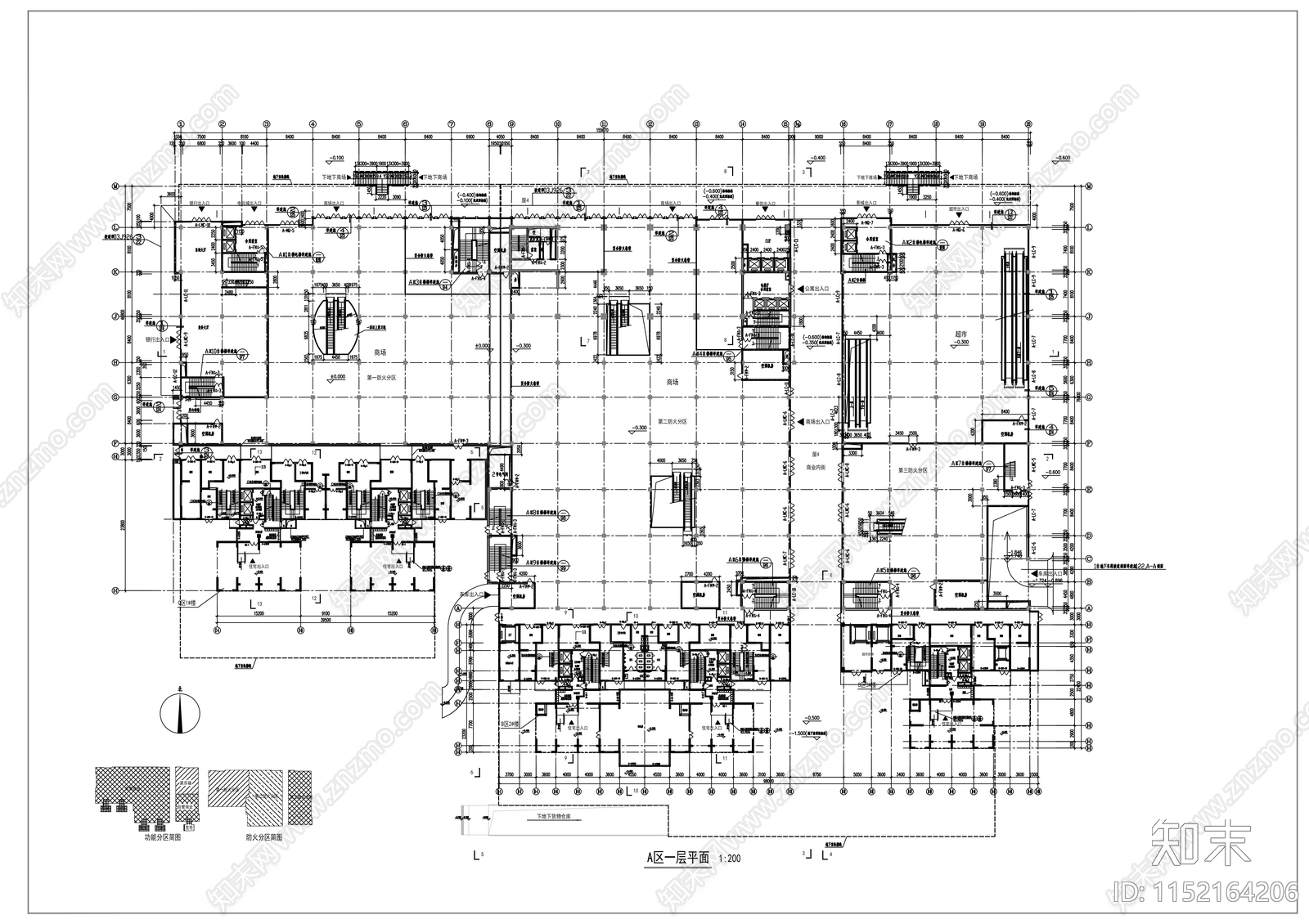 商业综合楼建筑cad施工图下载【ID:1152164206】