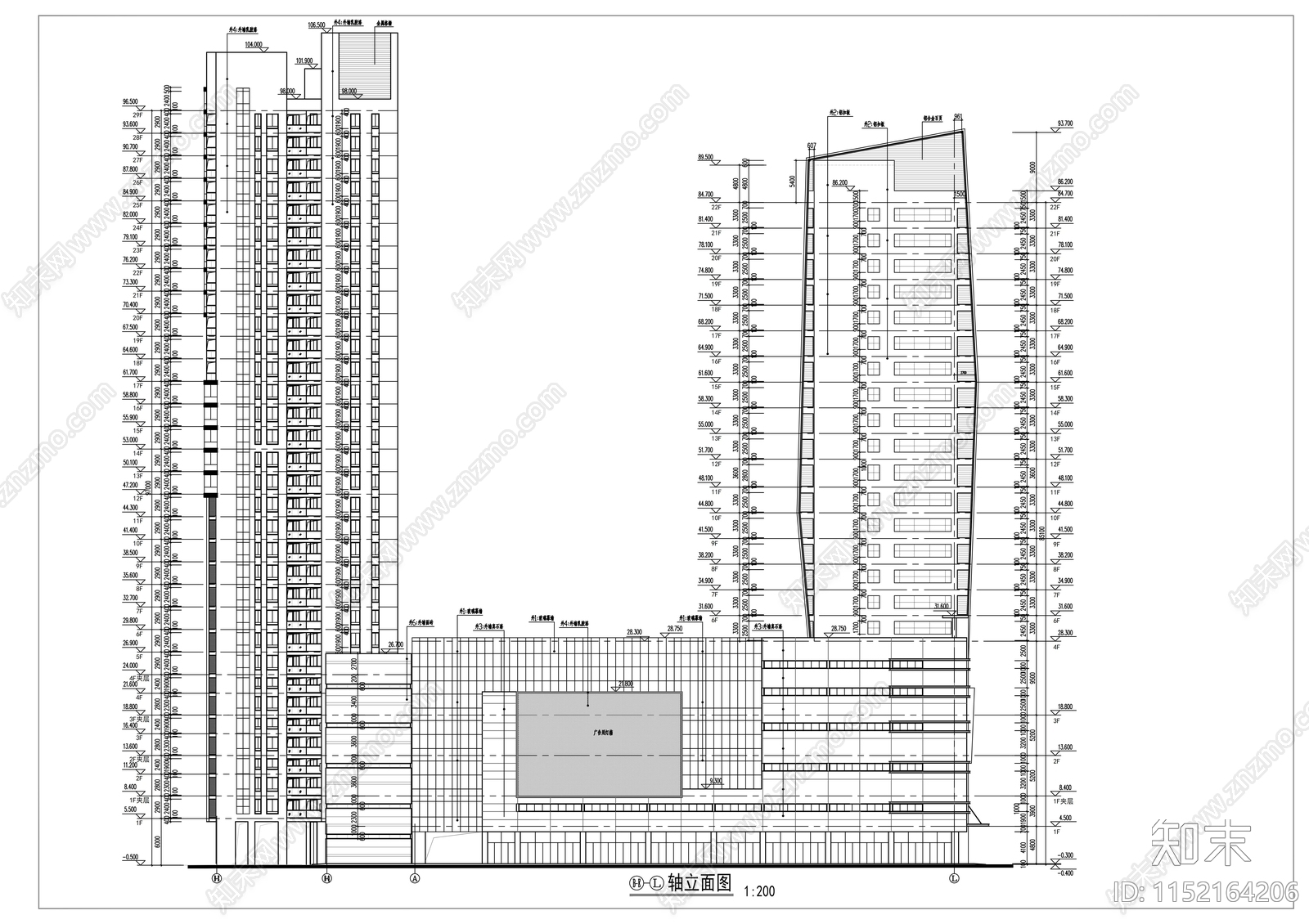 商业综合楼建筑cad施工图下载【ID:1152164206】