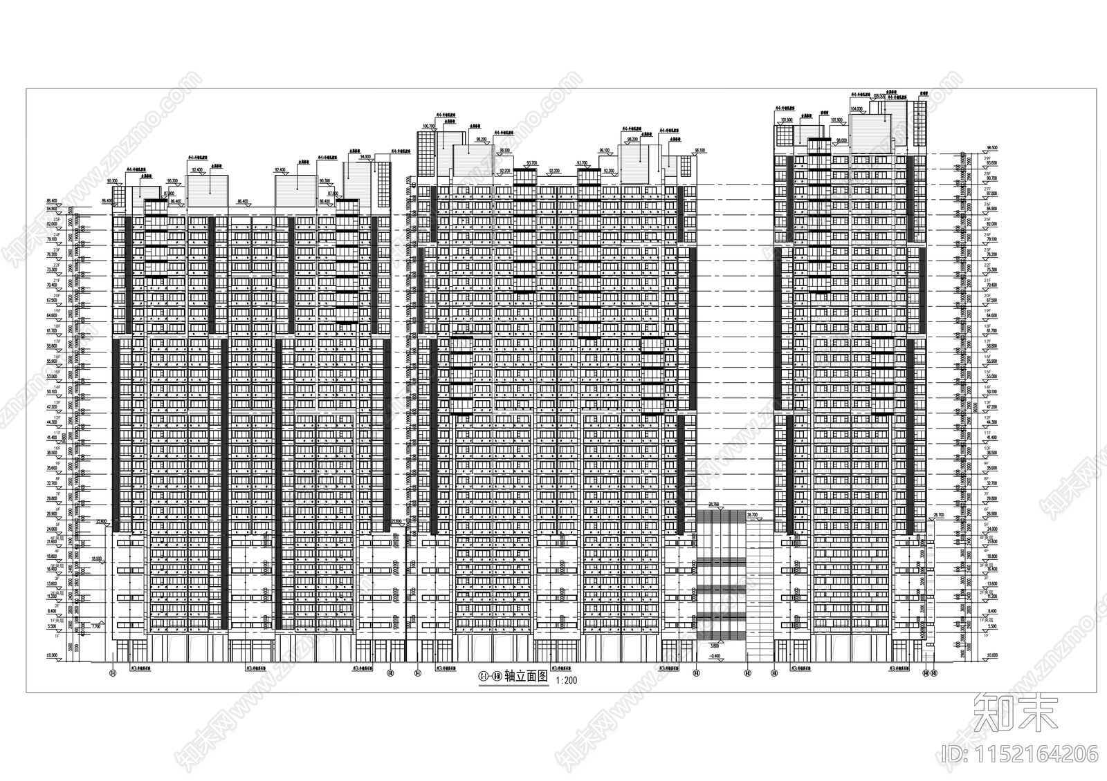 商业综合楼建筑cad施工图下载【ID:1152164206】