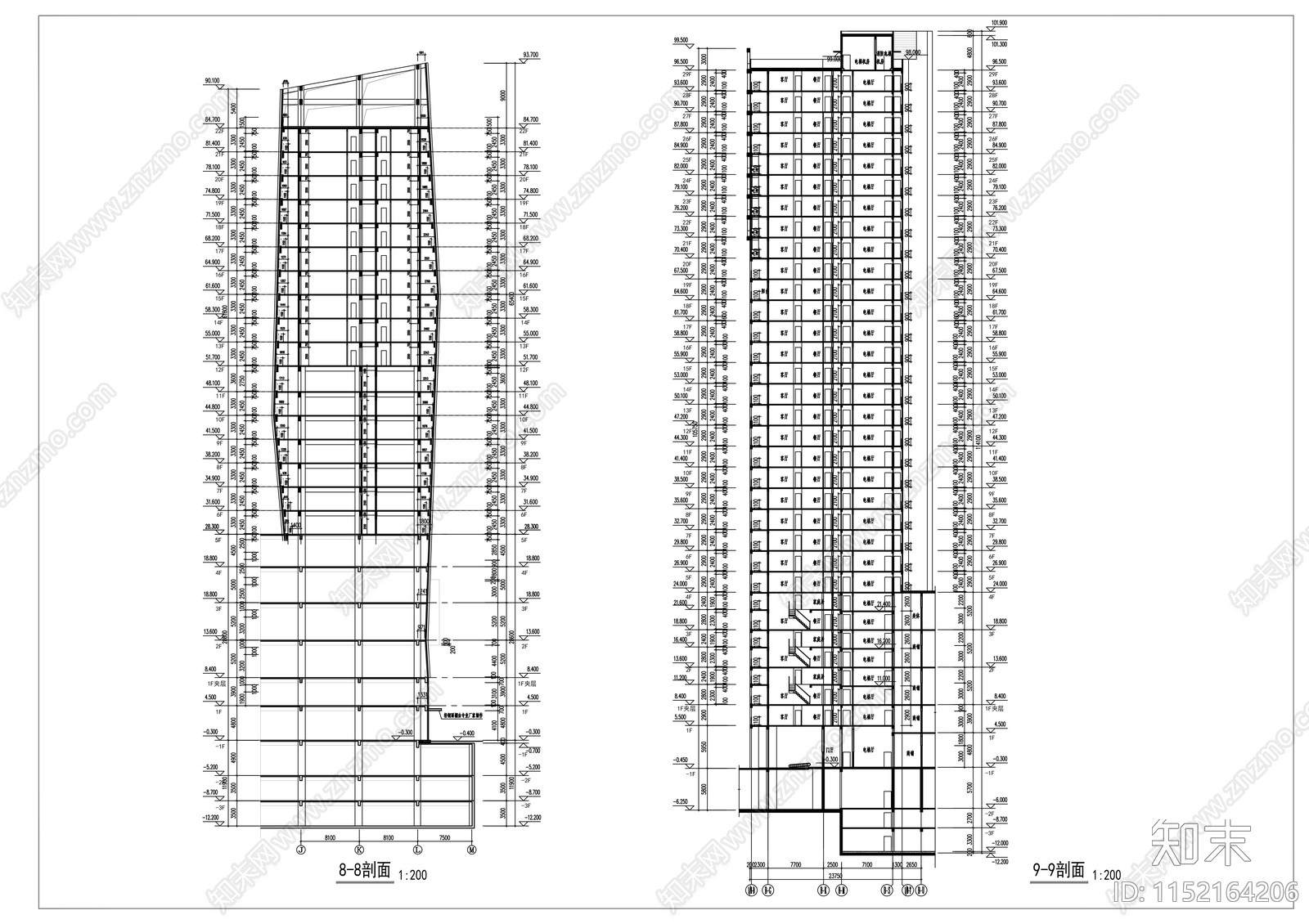 商业综合楼建筑cad施工图下载【ID:1152164206】