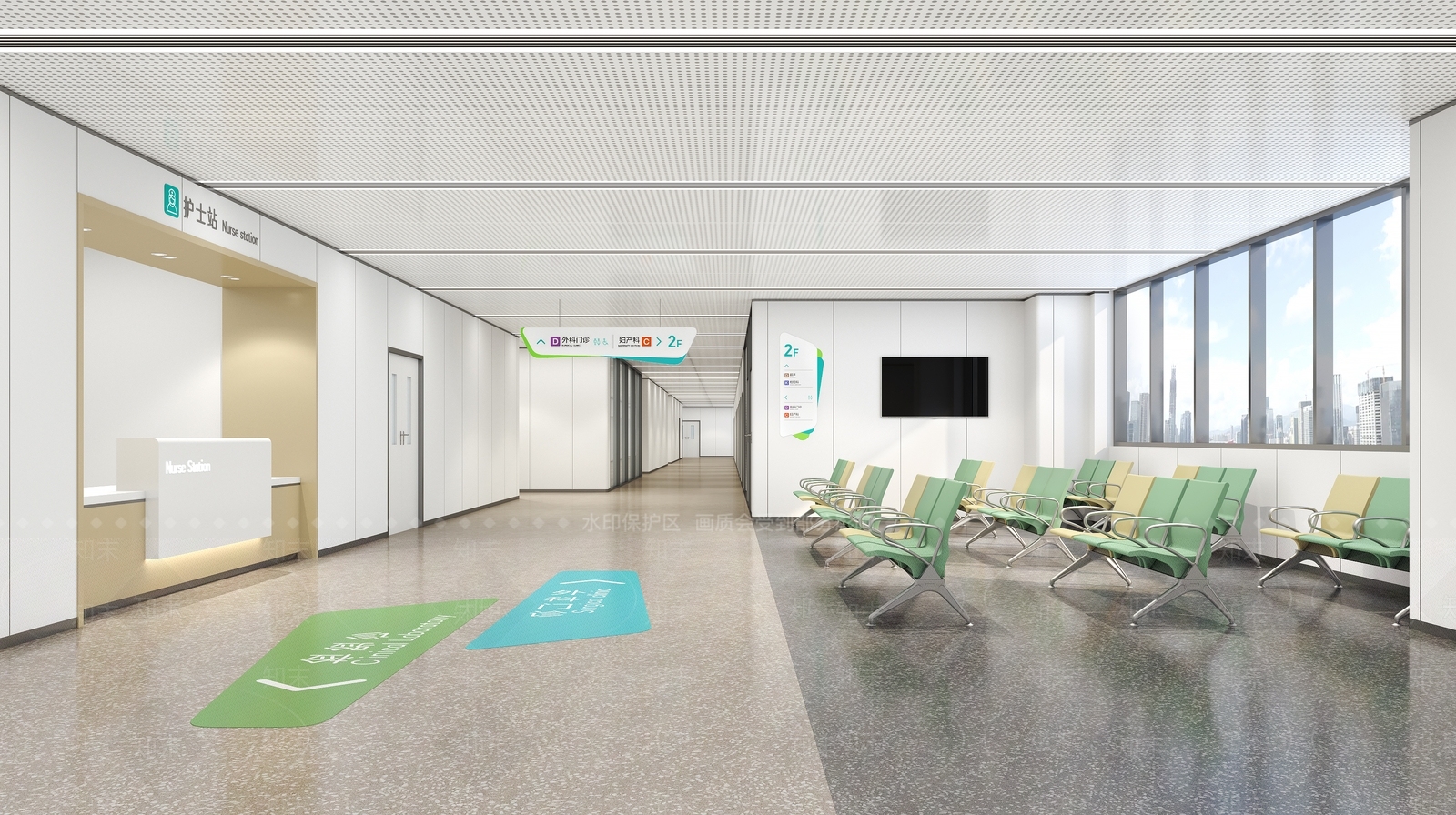 现代医院护士站3D模型下载【ID:1152164400】
