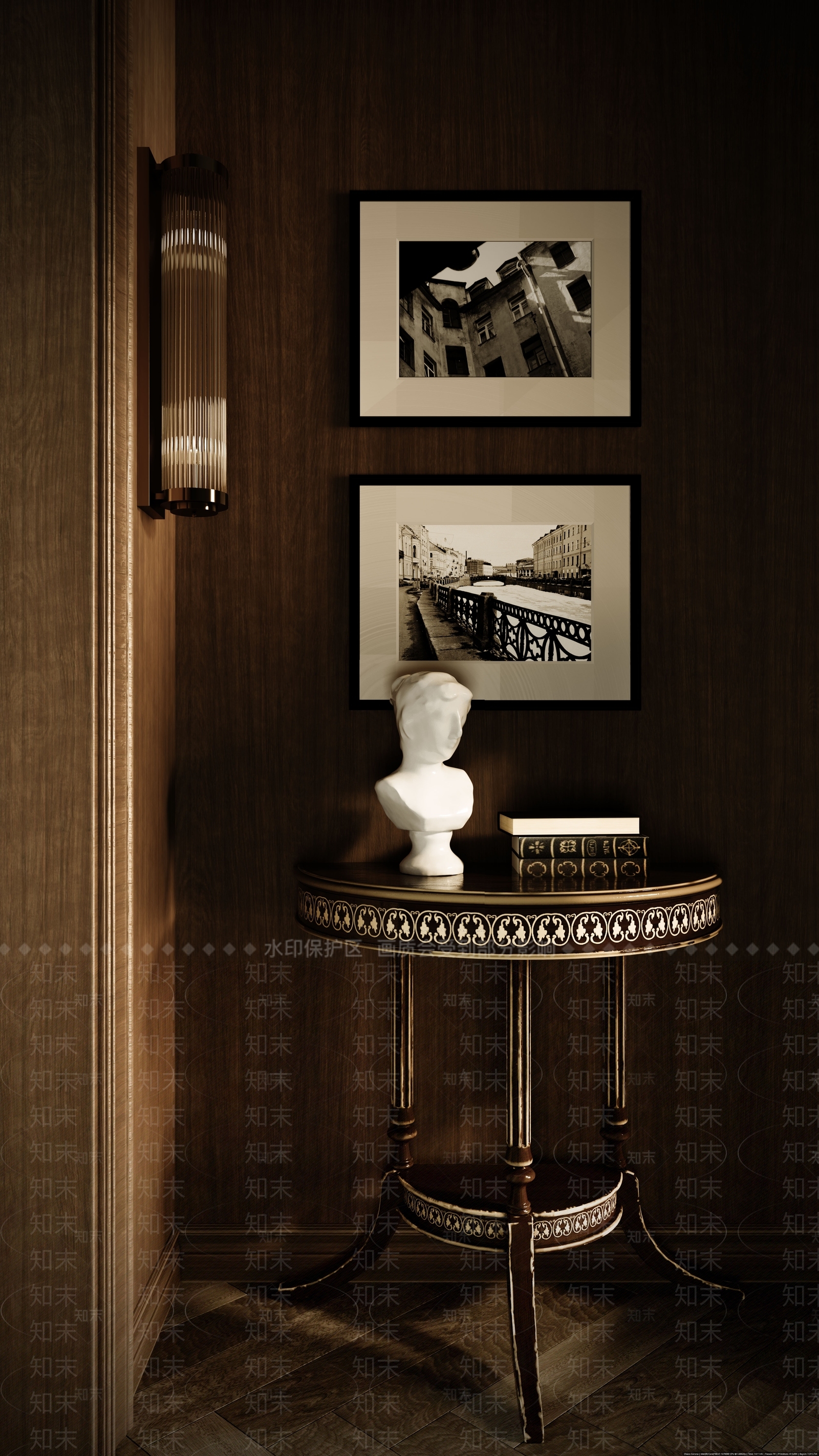 美式老钱风装饰画3D模型下载【ID:1152164677】