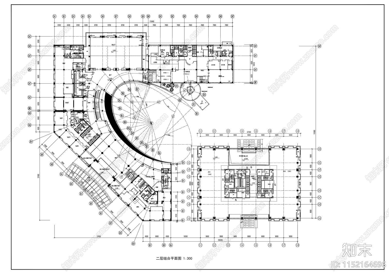 十七层商业综合楼建筑cad施工图下载【ID:1152164696】