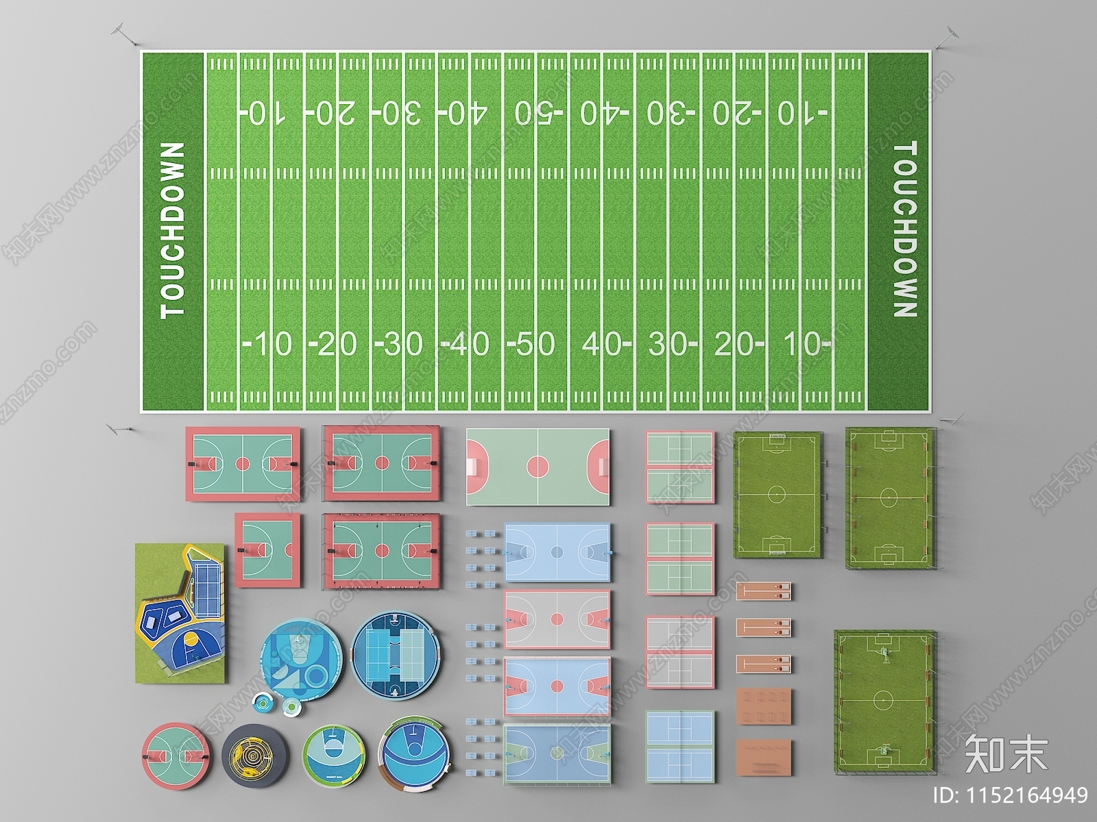 现代篮球场SU模型下载【ID:1152164949】