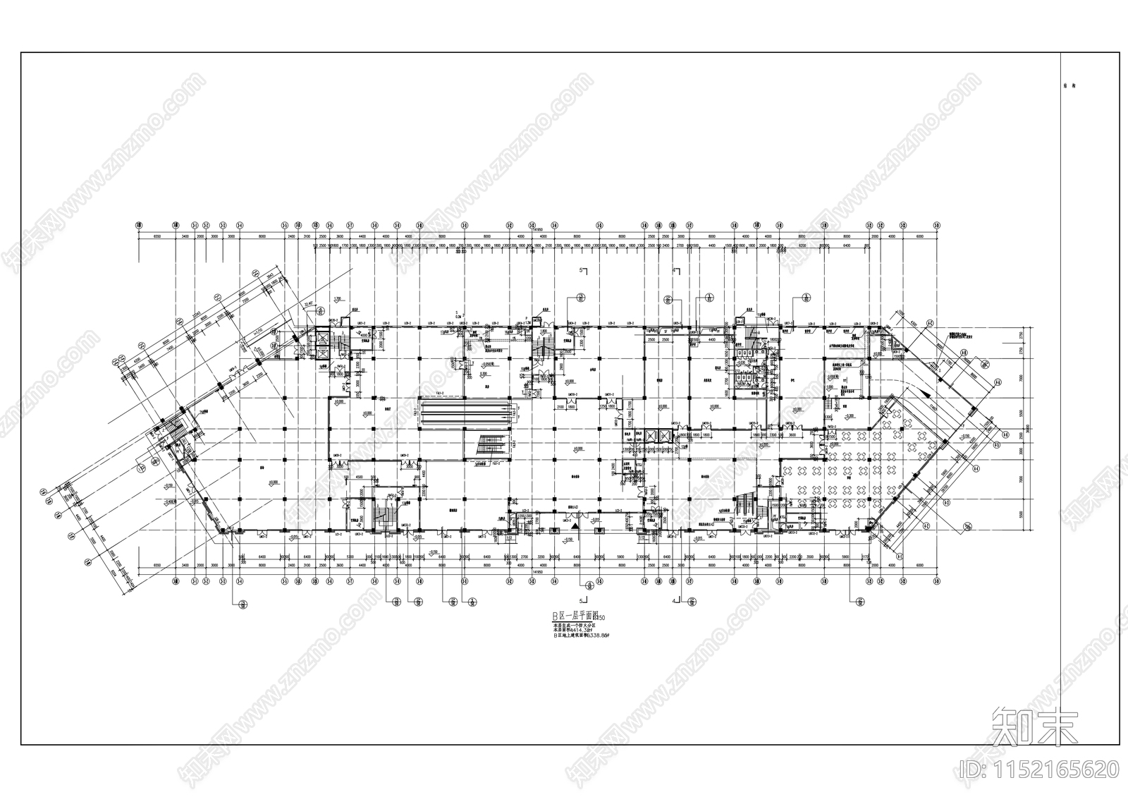 现代风格多层商业建筑cad施工图下载【ID:1152165620】