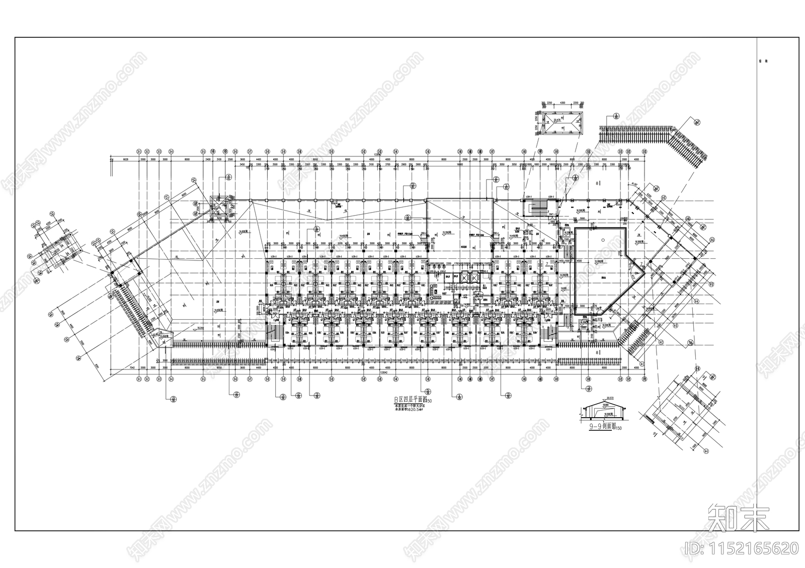 现代风格多层商业建筑cad施工图下载【ID:1152165620】