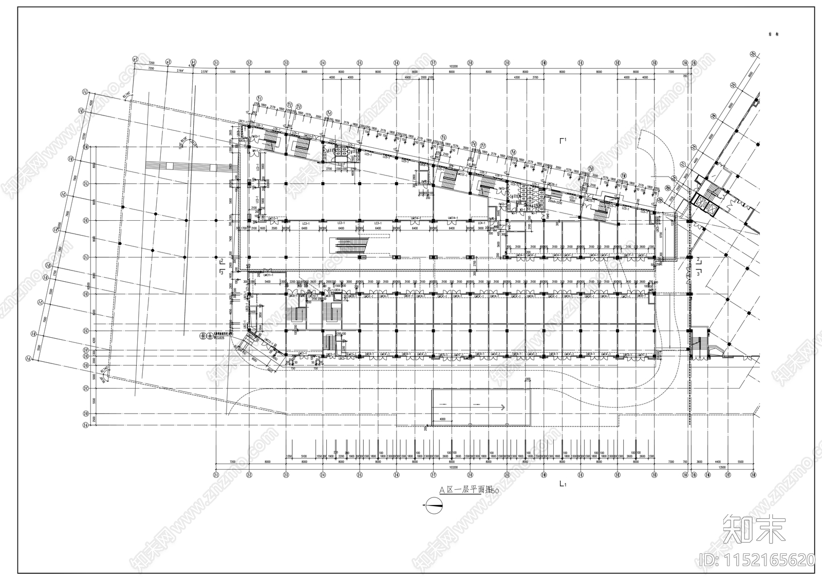 现代风格多层商业建筑cad施工图下载【ID:1152165620】