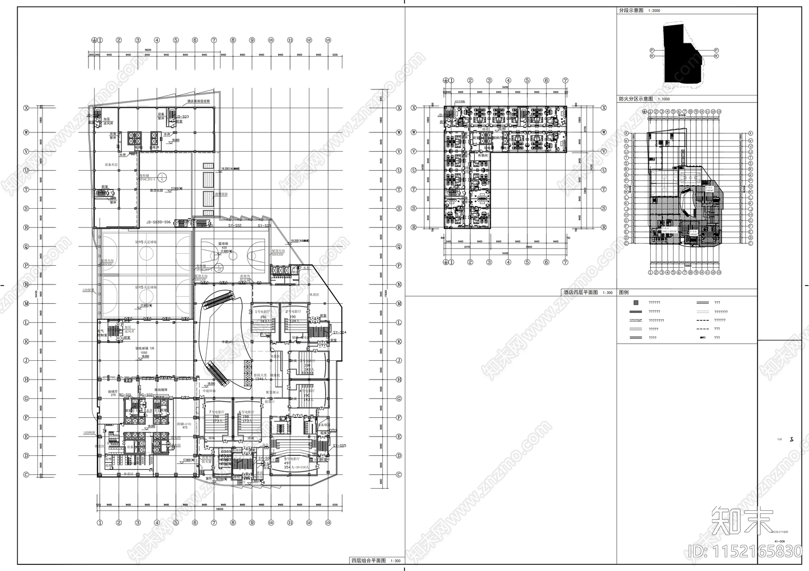 现代风格三十九层商业广场建筑cad施工图下载【ID:1152165830】