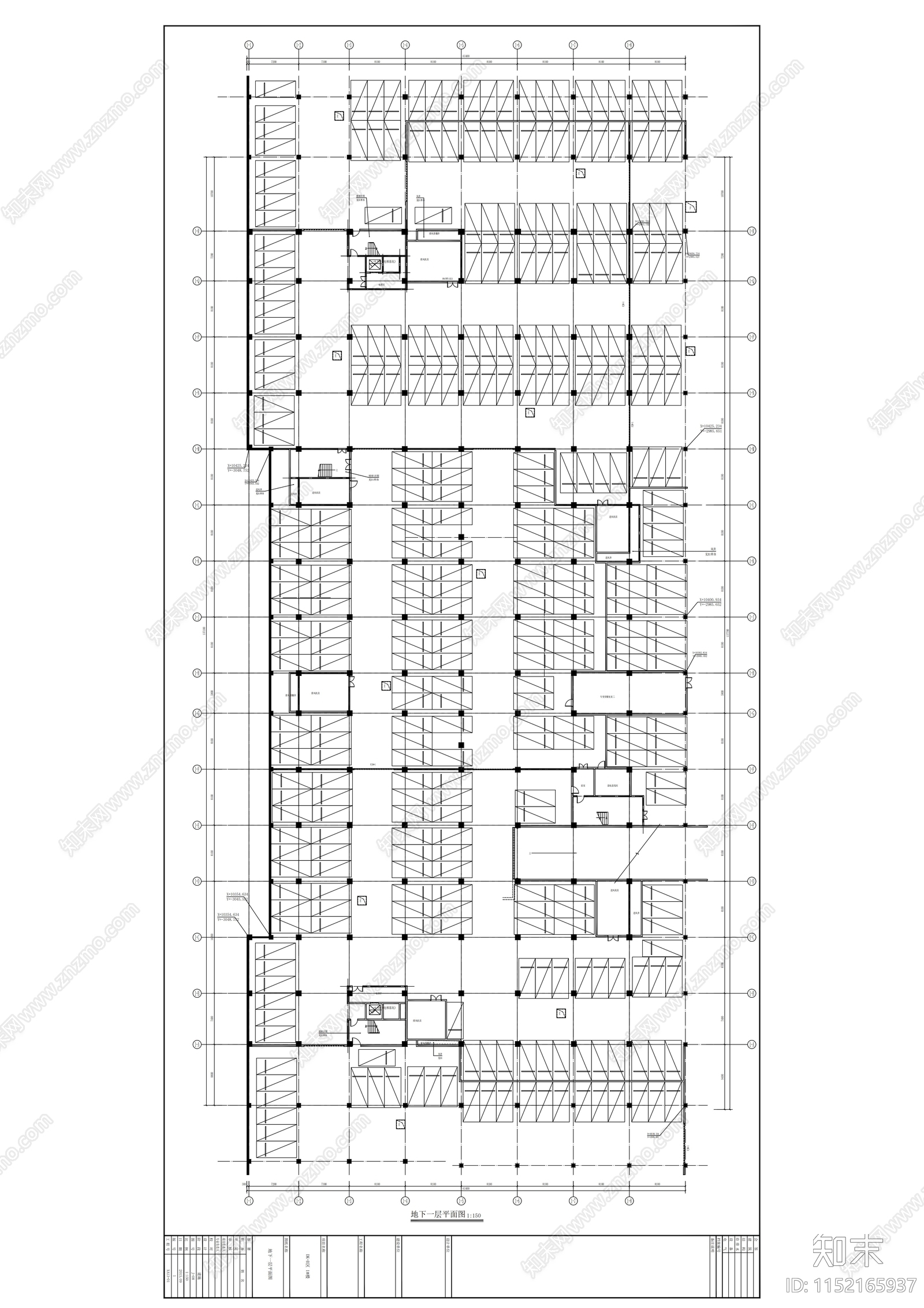 现代幕墙式多层商业建筑cad施工图下载【ID:1152165937】