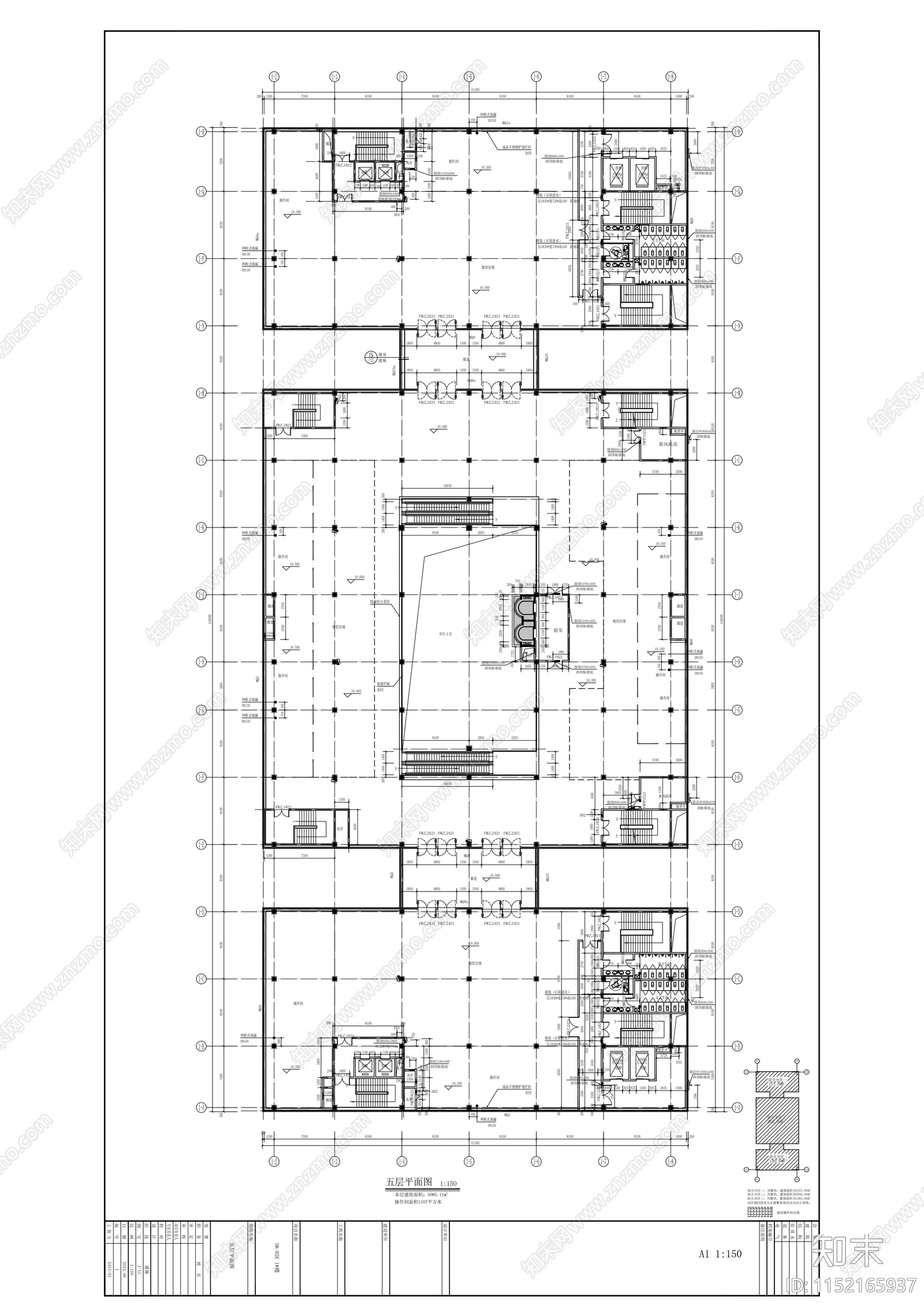 现代幕墙式多层商业建筑cad施工图下载【ID:1152165937】