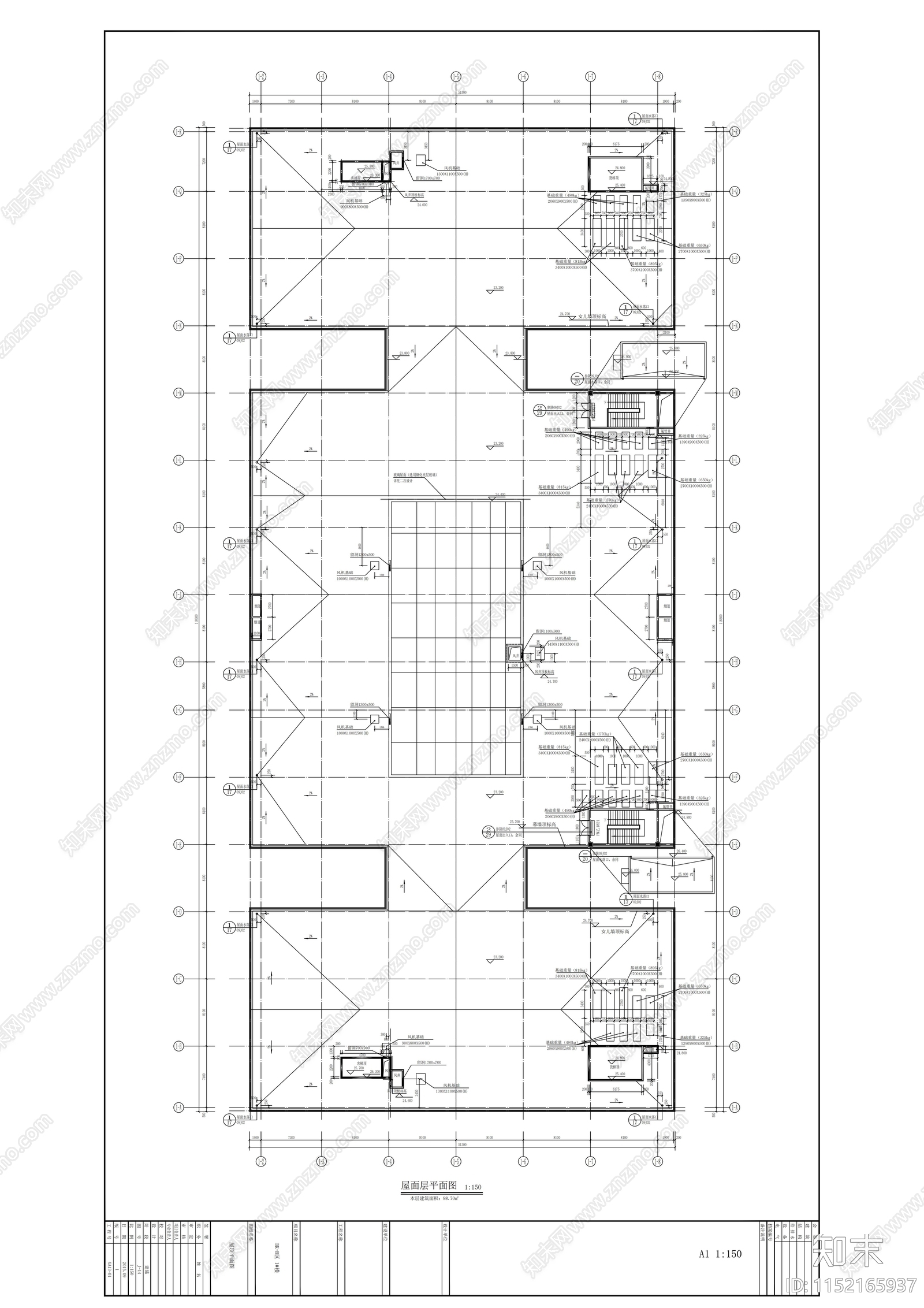 现代幕墙式多层商业建筑cad施工图下载【ID:1152165937】