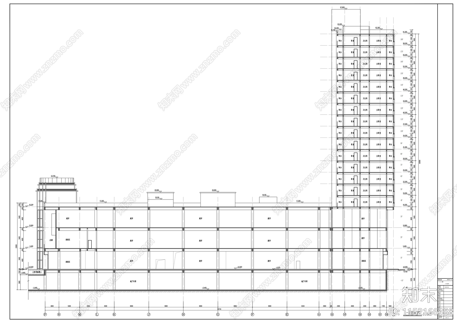 商业综合体建筑cad施工图下载【ID:1152166458】