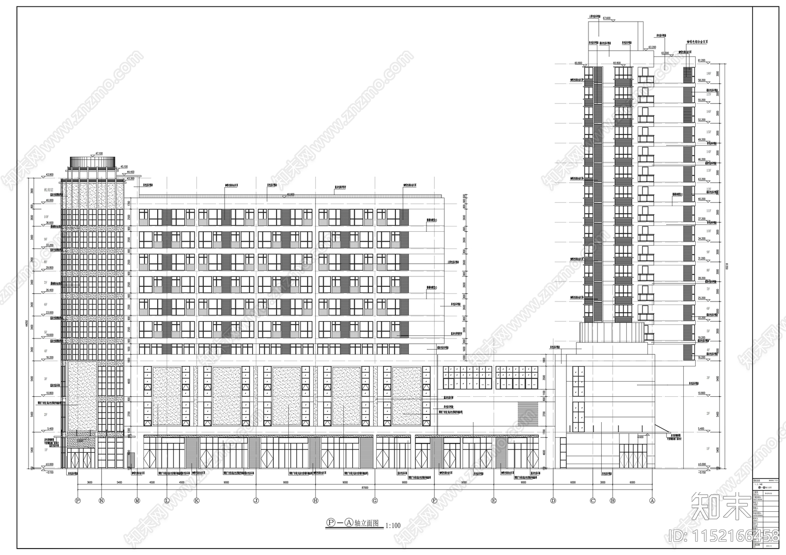 商业综合体建筑cad施工图下载【ID:1152166458】