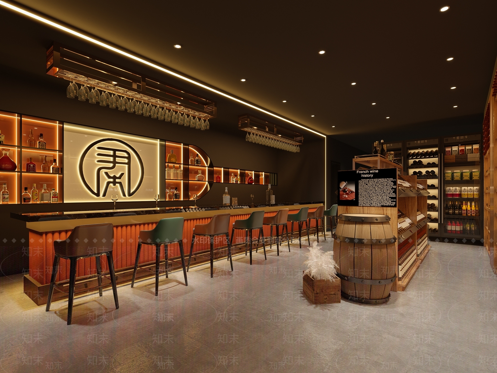 现代红酒专卖店3D模型下载【ID:1152167372】