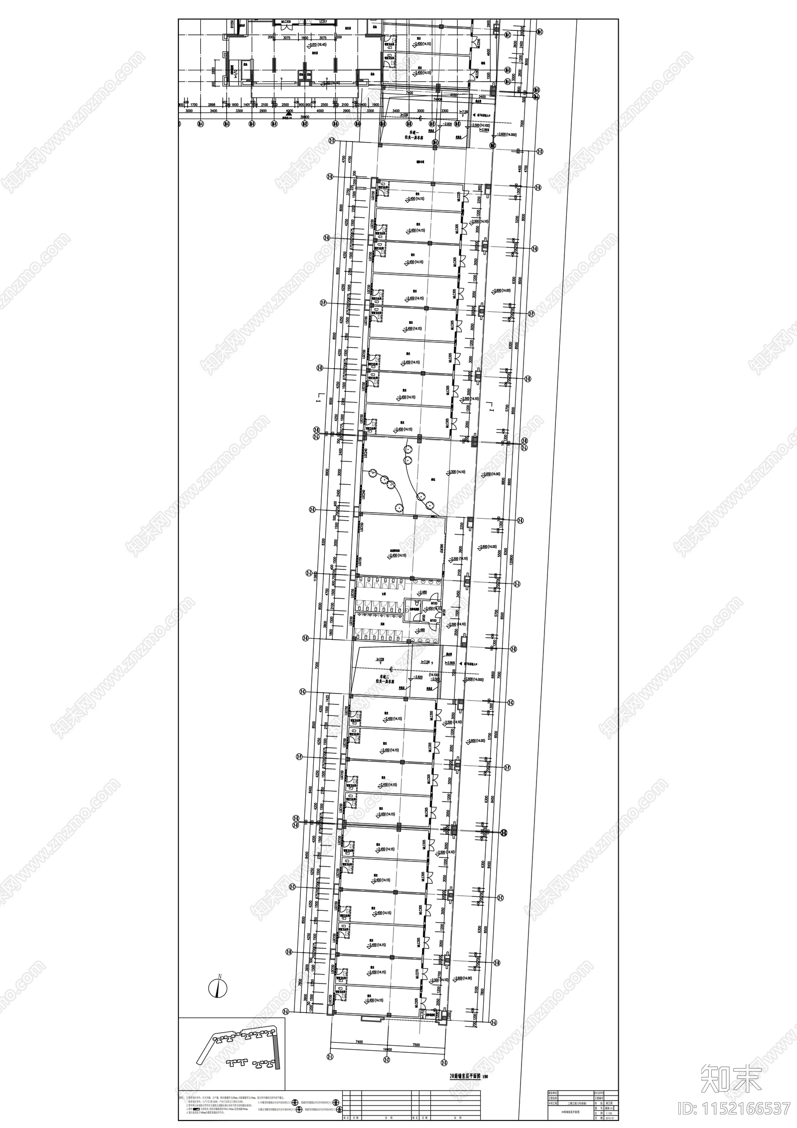 住宅区底商建筑cad施工图下载【ID:1152166537】