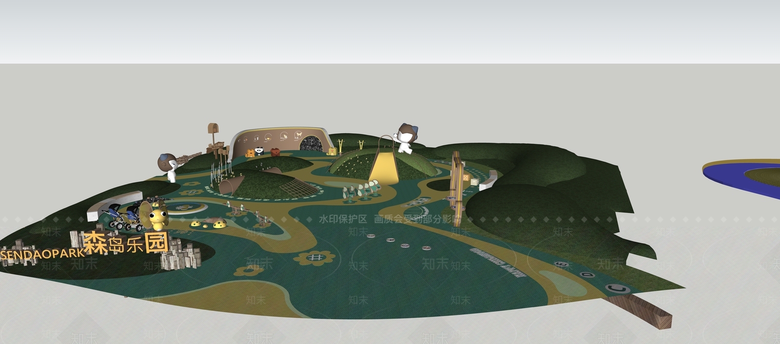 现代儿童活动场地SU模型下载【ID:1152167927】