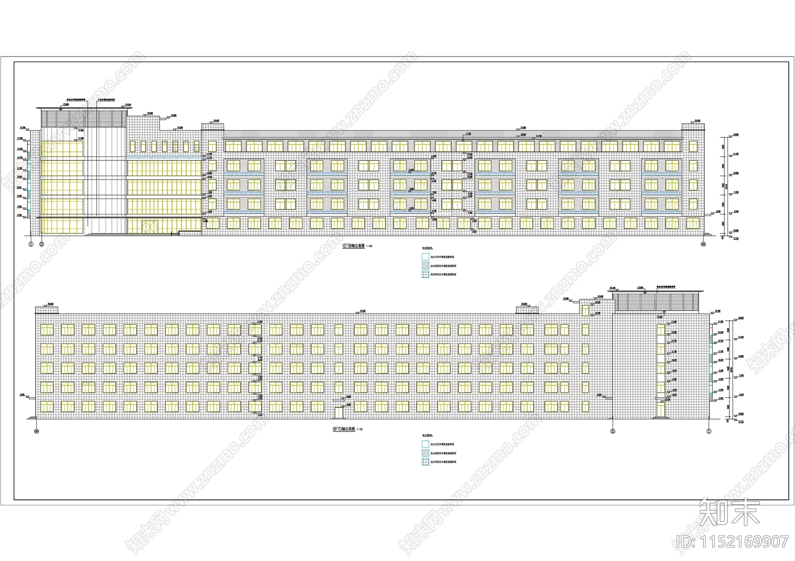 学校宿舍楼建筑cad施工图下载【ID:1152169907】