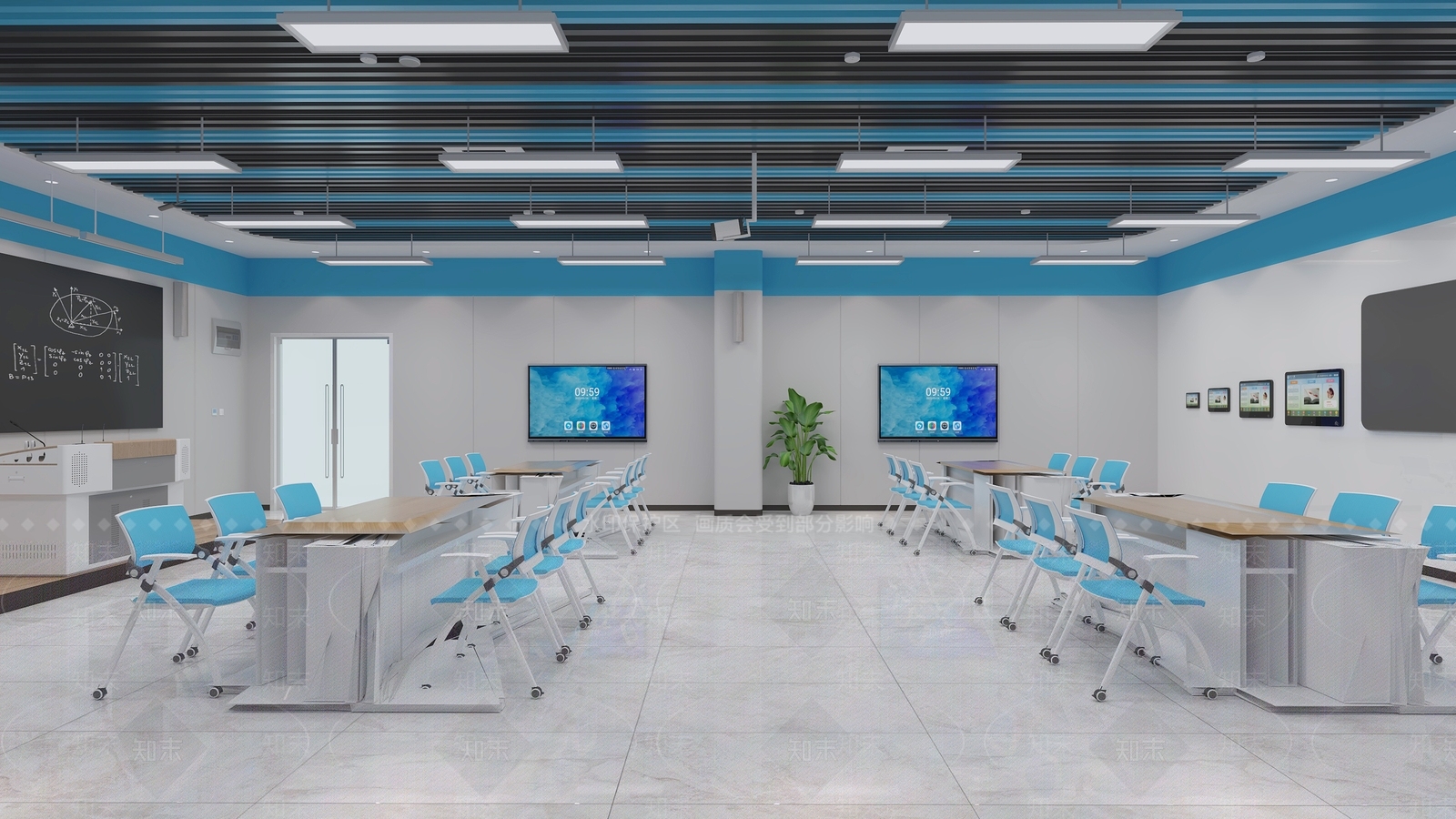 现代智慧教室3D模型下载【ID:1152174333】