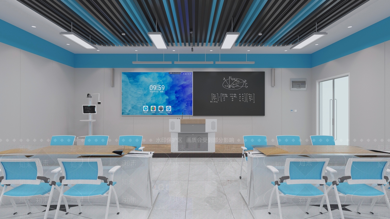 现代智慧教室3D模型下载【ID:1152174333】