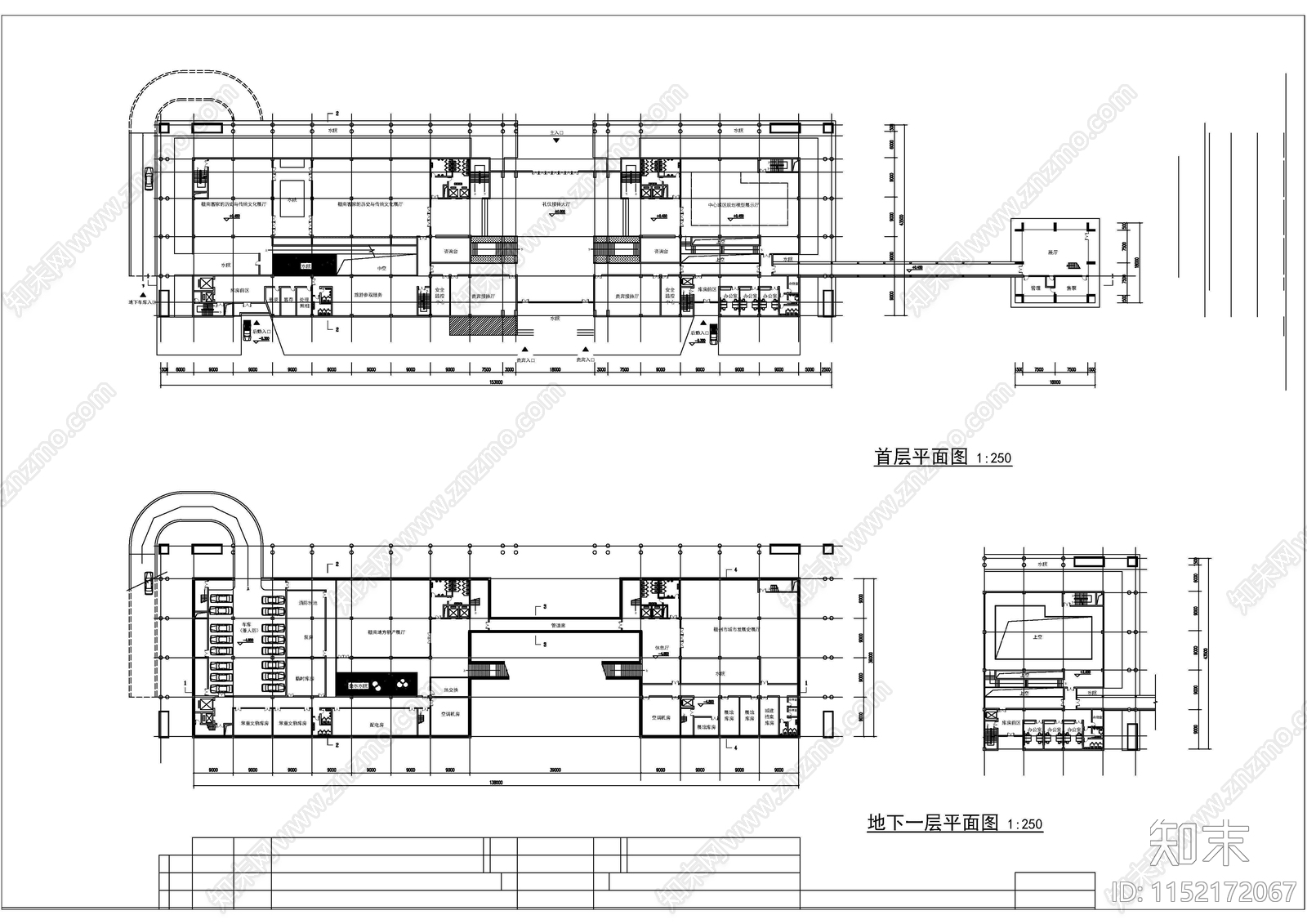 展厅平面图cad施工图下载【ID:1152172067】