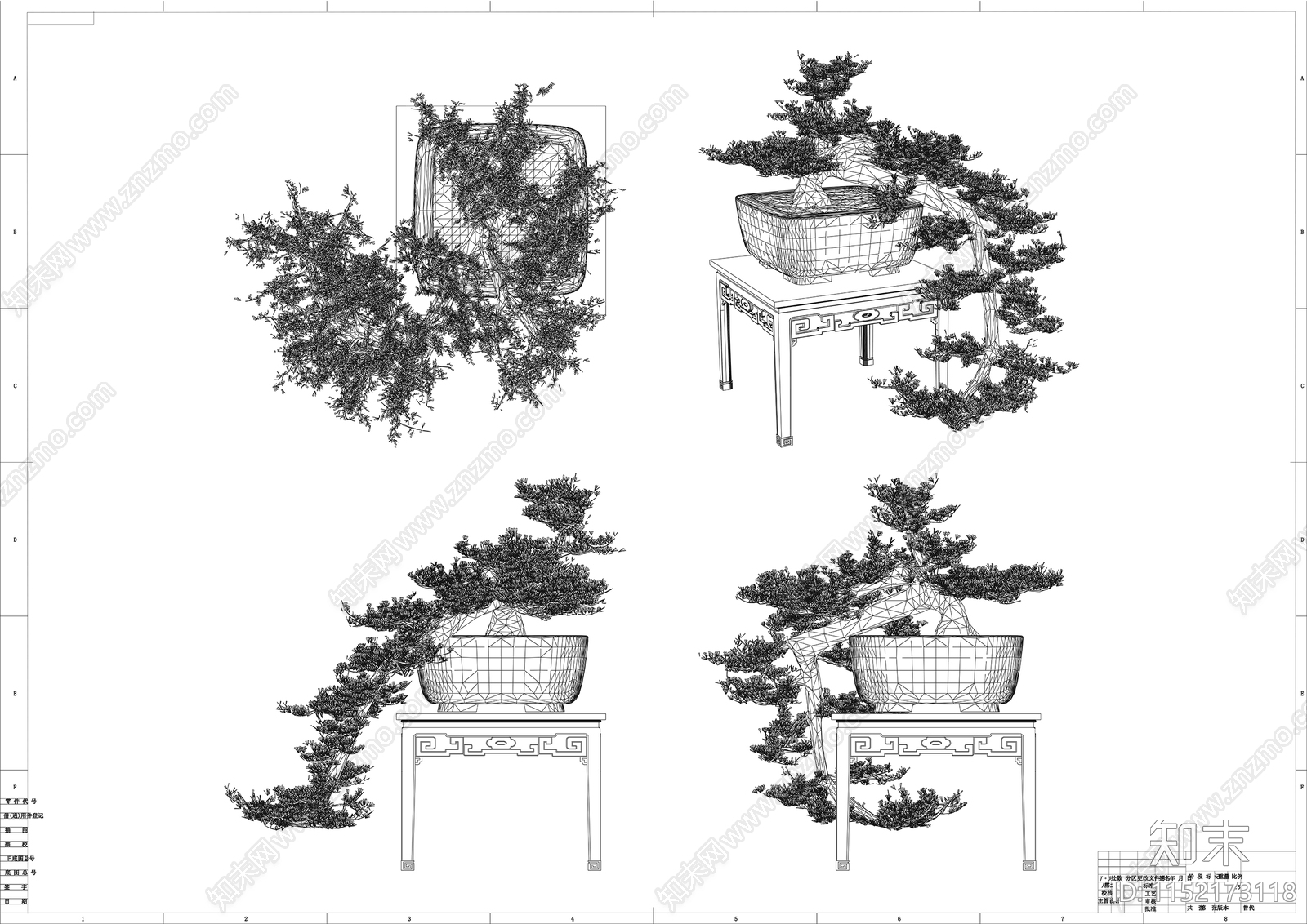 植物树盆栽制作图施工图下载【ID:1152173118】