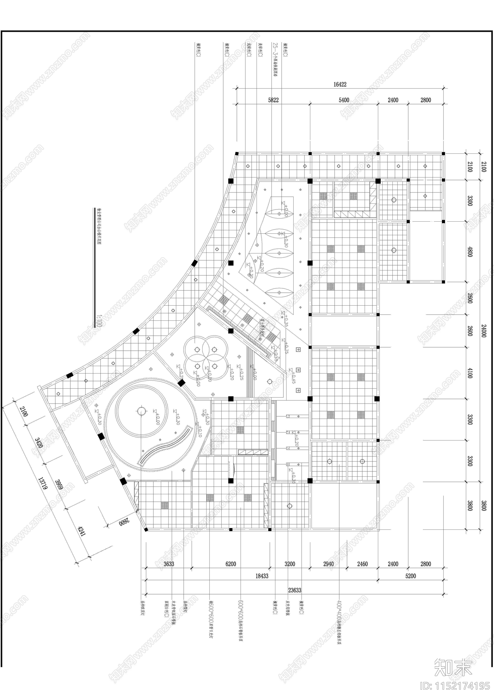 小区物业办公室精装图纸cad施工图下载【ID:1152174195】