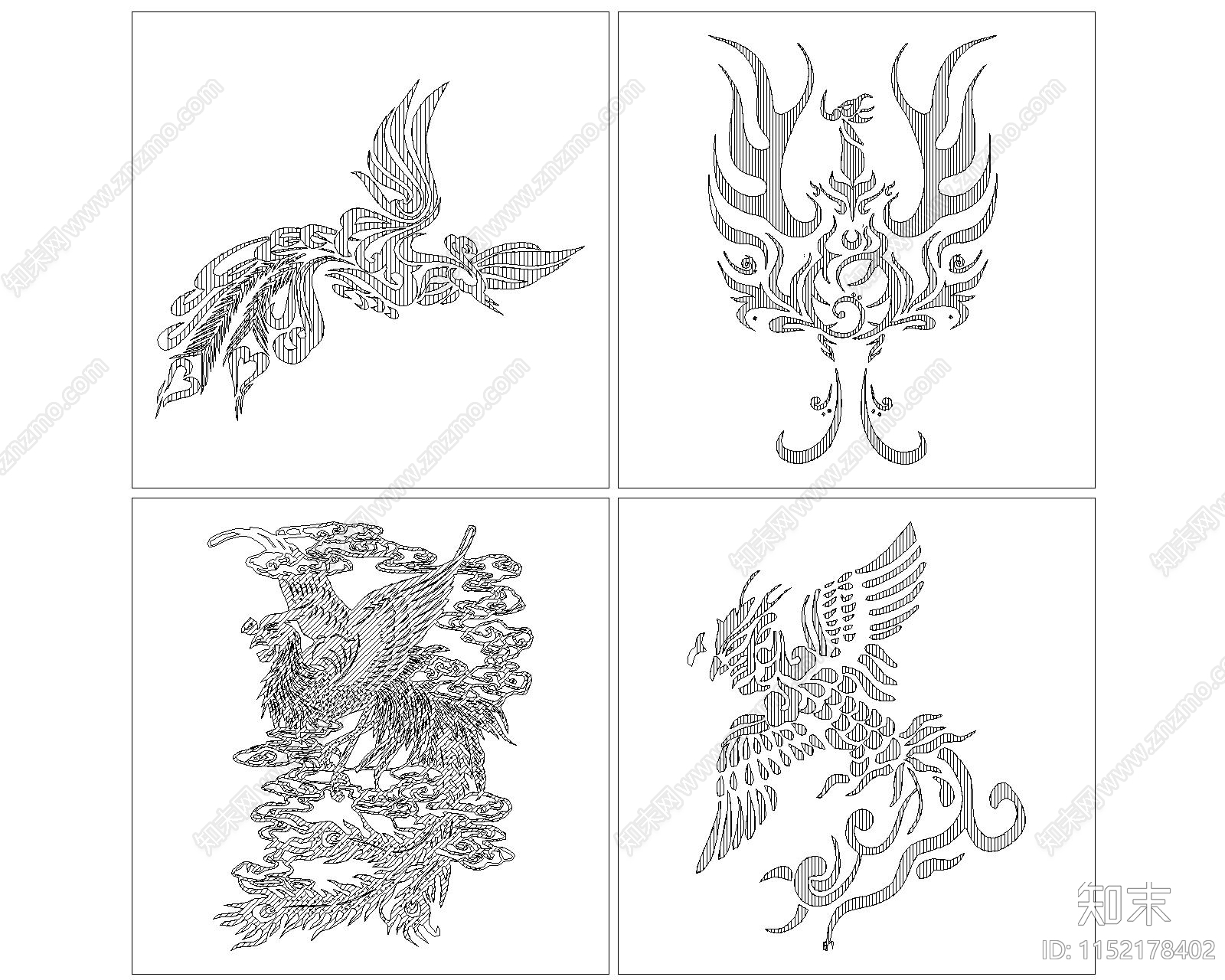凤凰图cad施工图下载【ID:1152178402】