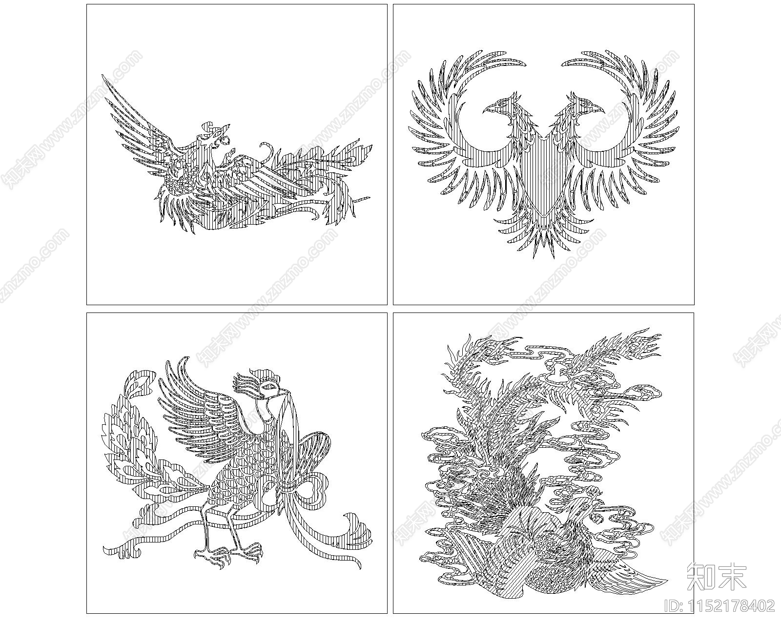 凤凰图cad施工图下载【ID:1152178402】