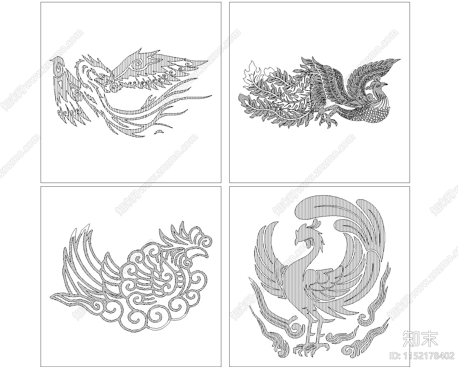 凤凰图cad施工图下载【ID:1152178402】