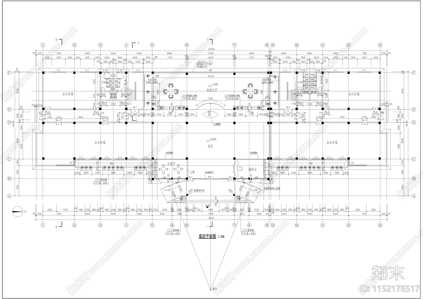 办公平面图施工图下载【ID:1152176517】