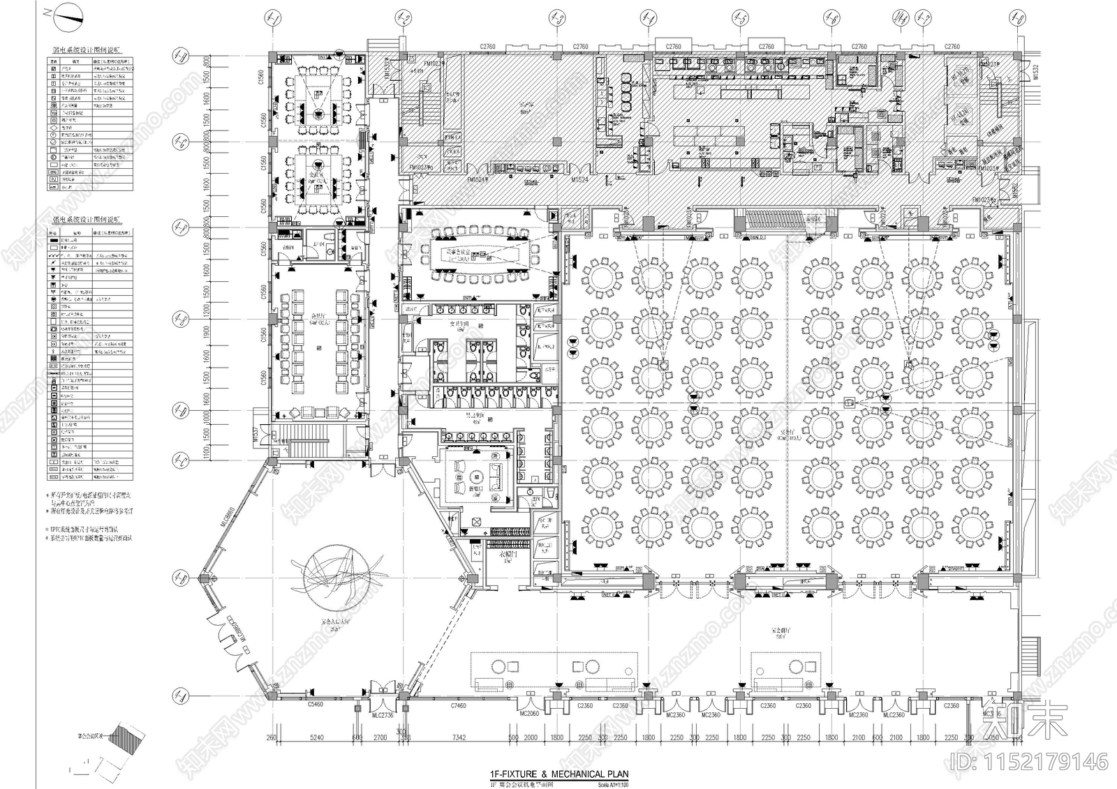 5套精品度假酒店宴会cad施工图下载【ID:1152179146】